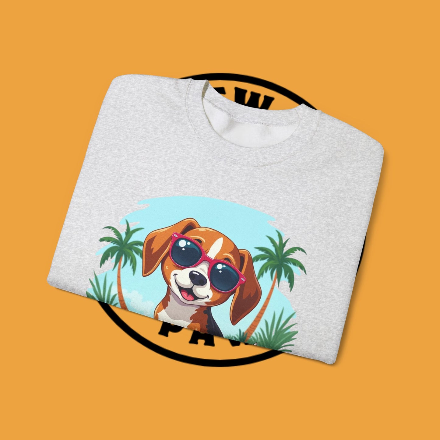 Dog Lover Crewneck Sweatshirt - Beagle surfista - Cool Summer Beagle Surfboard Sweatshirt β Perfect for Beach Vibes!