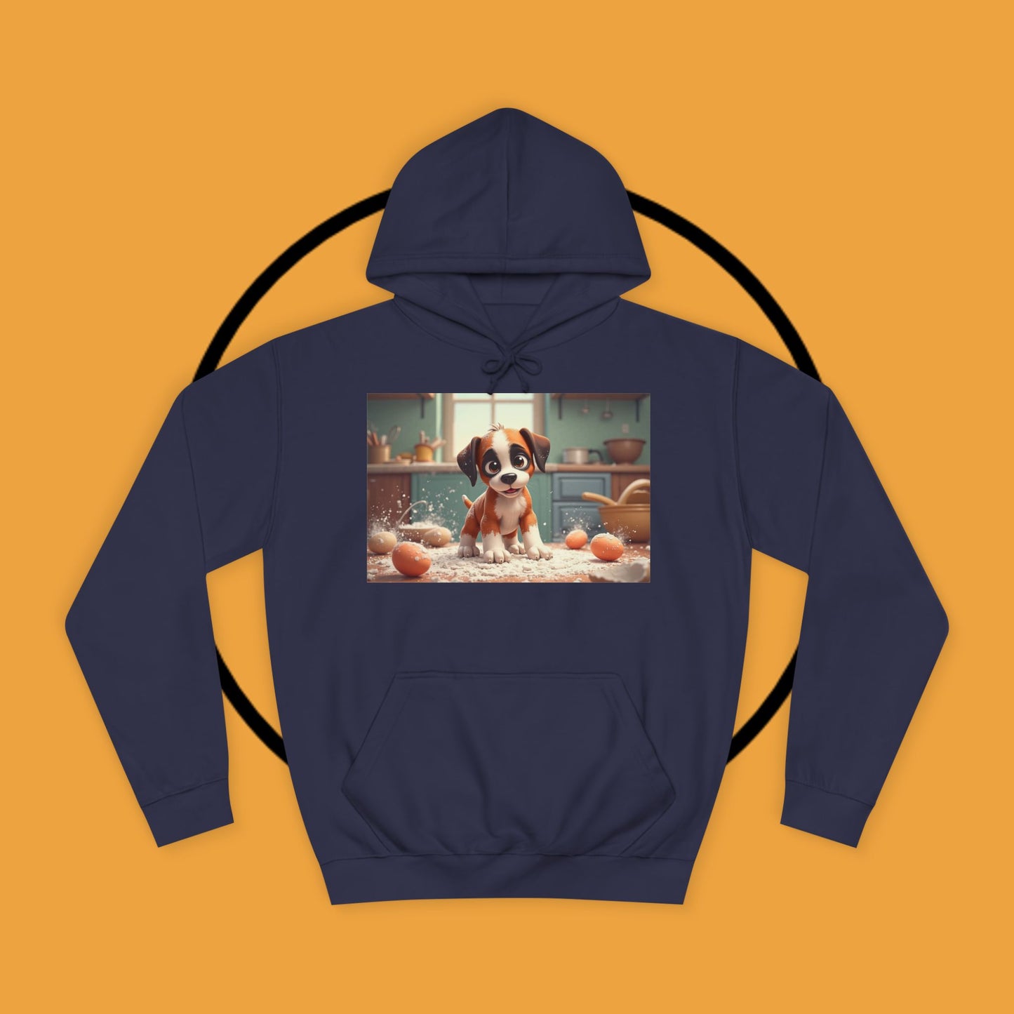 Adorable Mischievous Boxer Puppy Hoodie - Cute Kitchen Chaos Design | Dog Lover Gift