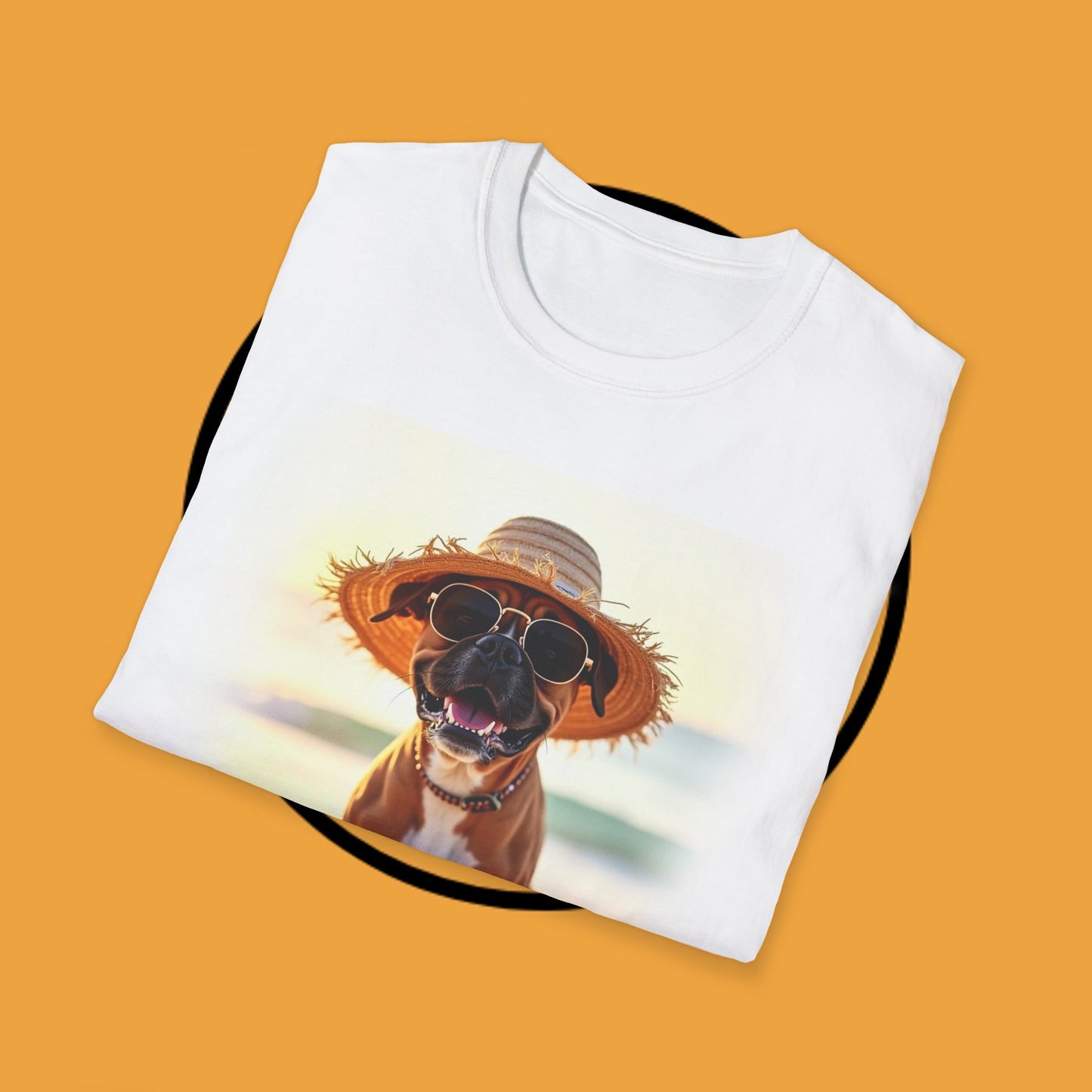 "Vacation Boxer Beach Vibes" Premium Summer T-Shirt / Beach Boxer Dog T-Shirt - Vacation Vibes Summer Pup Tee