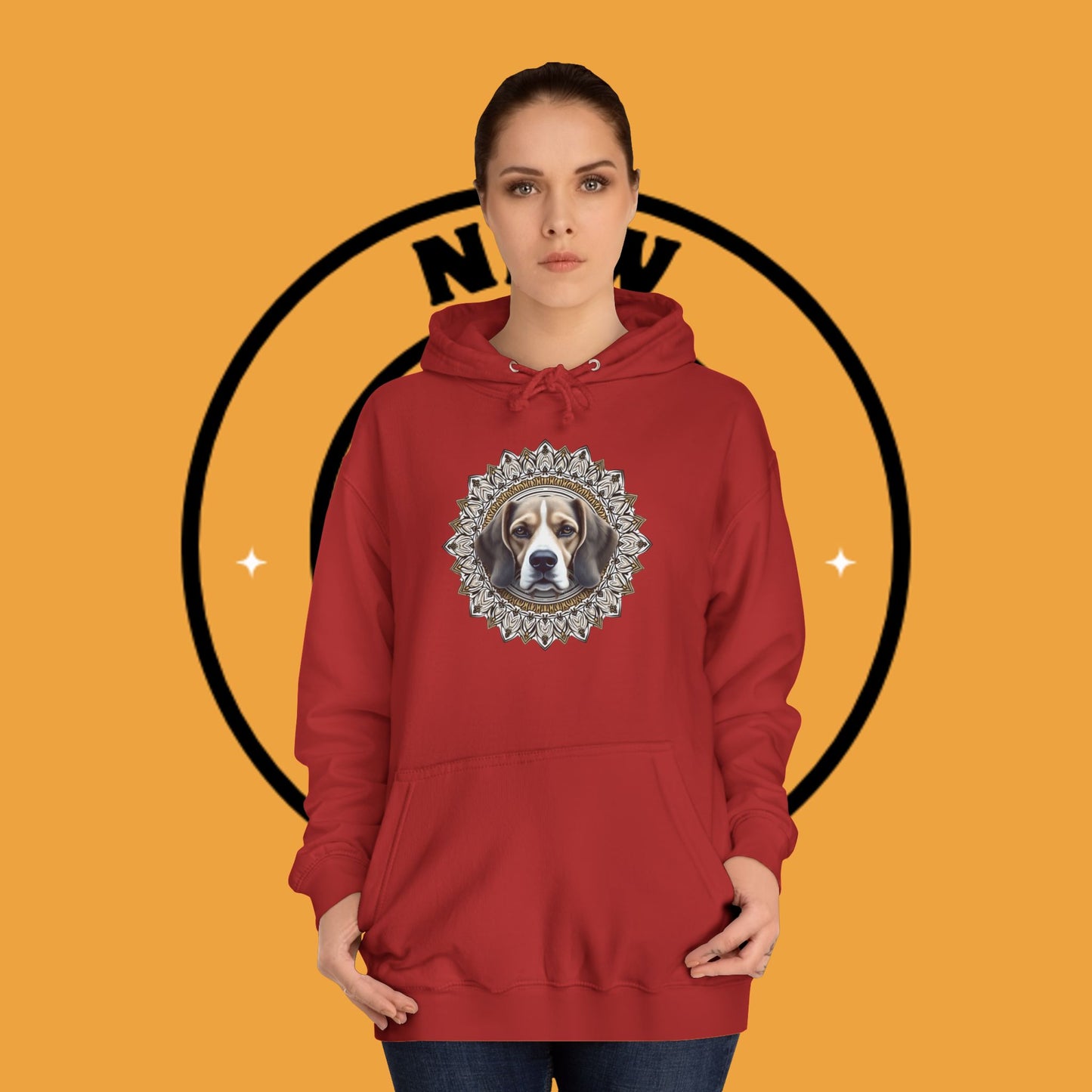 🕉️ Sacred Beagle Mandala Hoodie - Where Spirituality Meets Canine Love! ✨Royal Beagle Mandala Hoodie 🐾✨- Unisex Hoodie