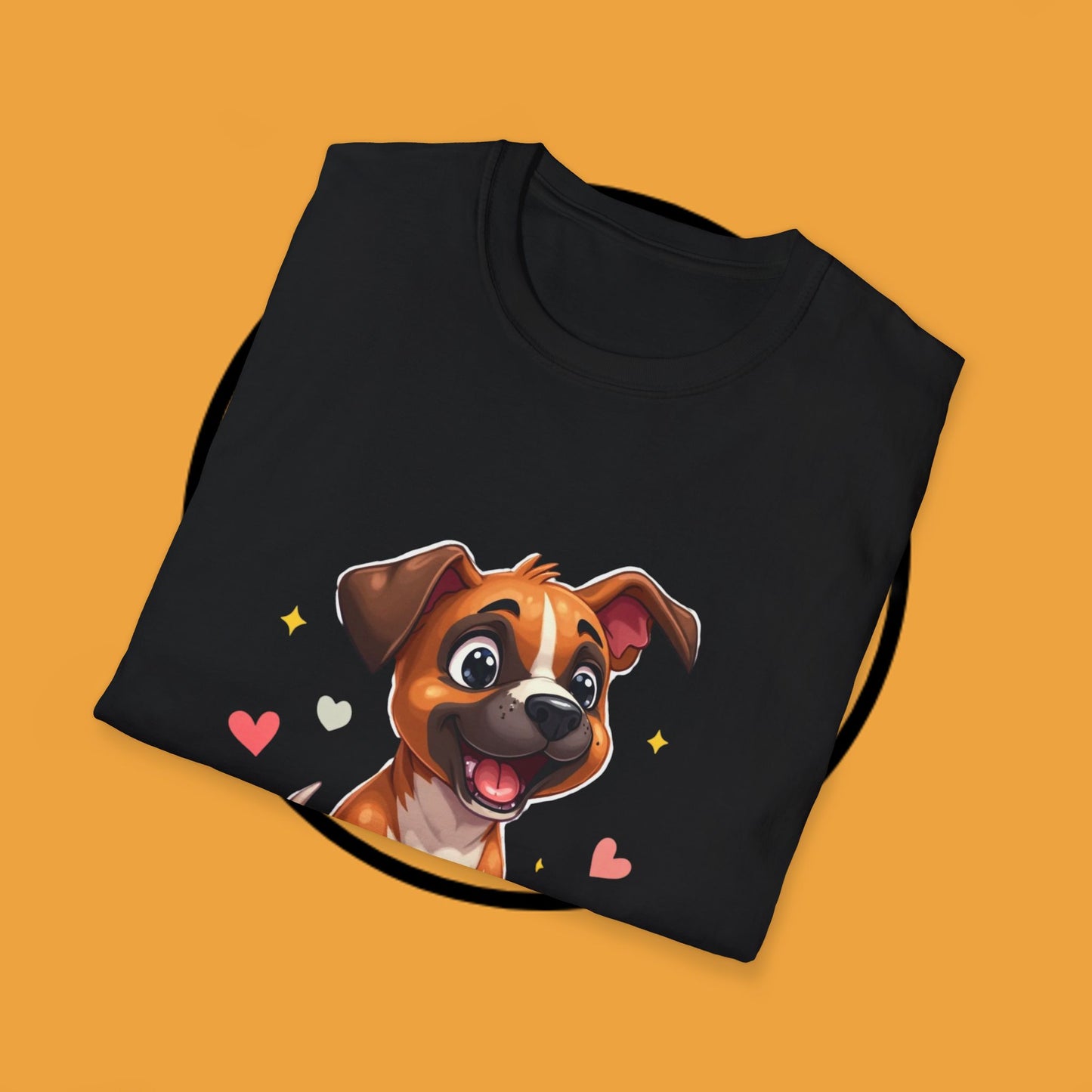 Cute Boxer Puppy Love T-Shirt - Happy Dog Heart Design Tee for Dog Lovers