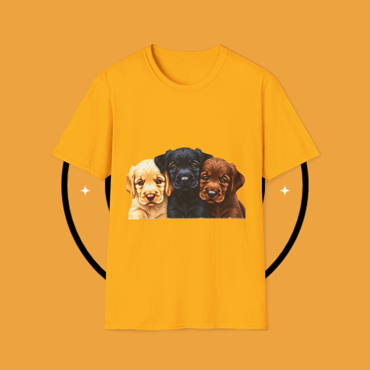 3 Adorable Retrievers Puppys - Dog - Unisex T-Shirt Design "Retriever Squad ๐พ | Trio of Cuteness T-Shirt for Dog Devotees"