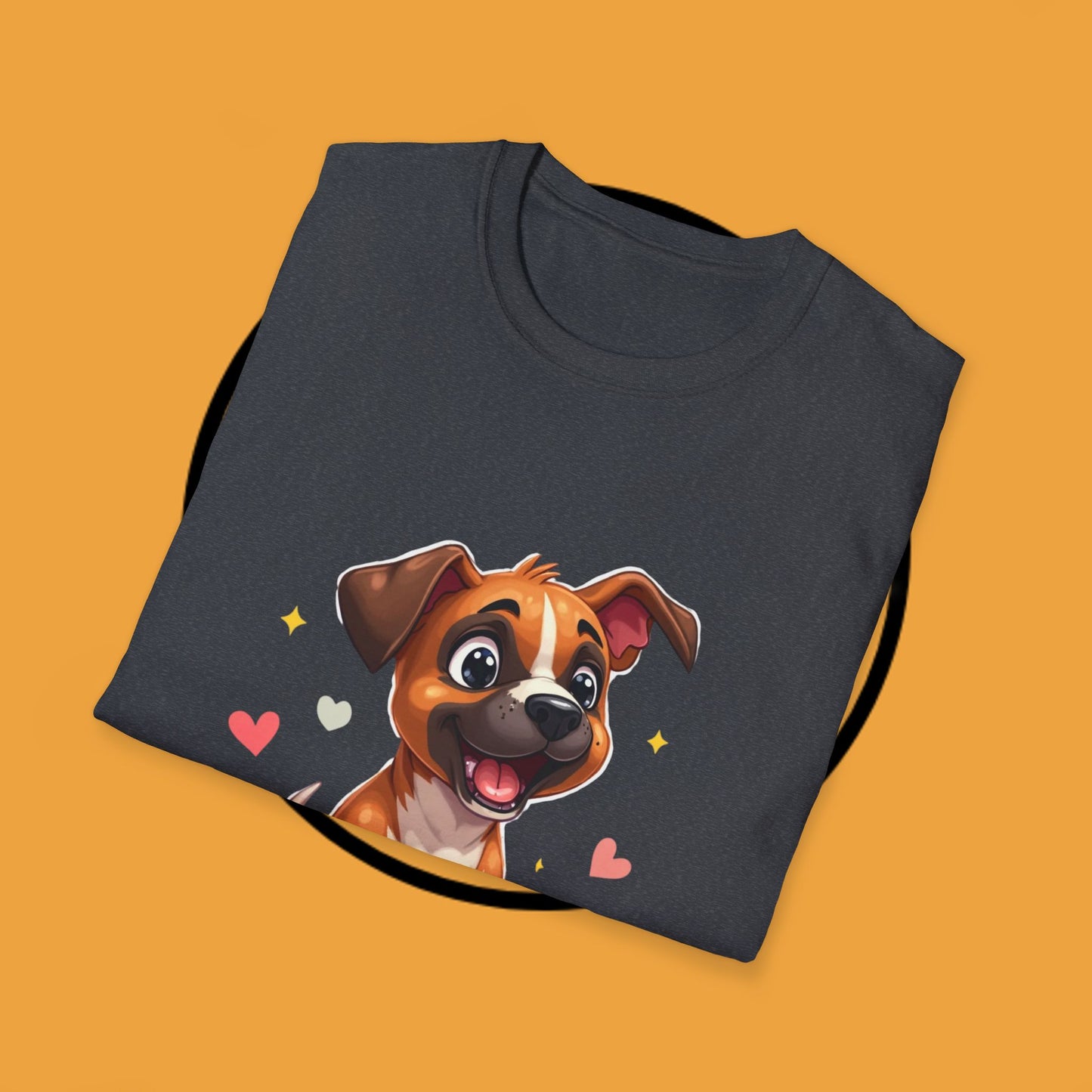 Cute Boxer Puppy Love T-Shirt - Happy Dog Heart Design Tee for Dog Lovers