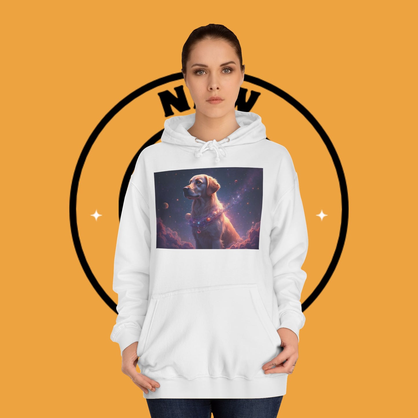 Starry Night Golden Retriever Hoodie: Cosmic Comfort for Dog Lovers - Unisex Hoodies