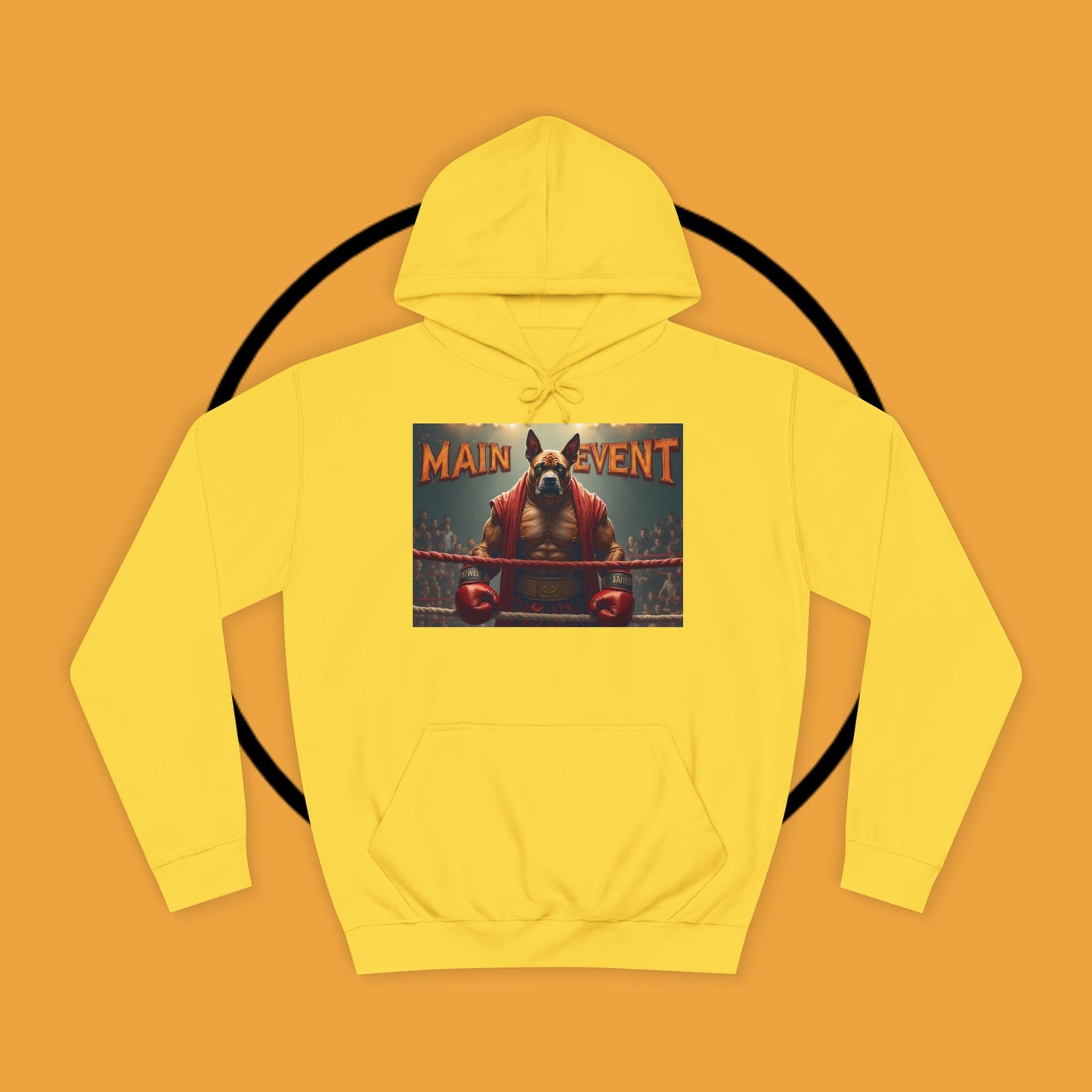 Boxing Boxer Dog Hoodie | Main Event Champion | Funny Fighting Dog Gift | Sports Pet Apparel