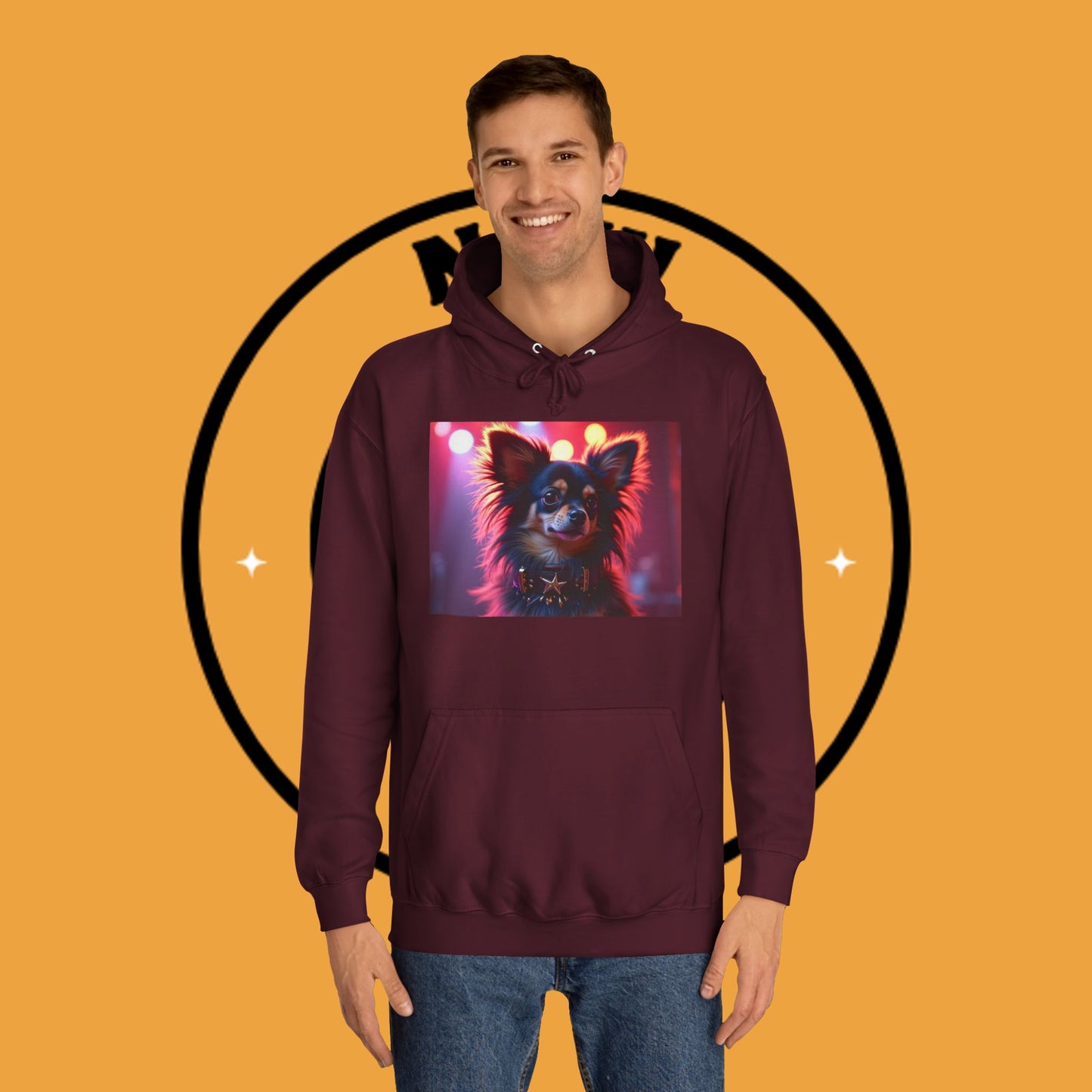 Glamorous Long-Haired Chihuahua Hoodie - Luxury Dog Portrait Pullover