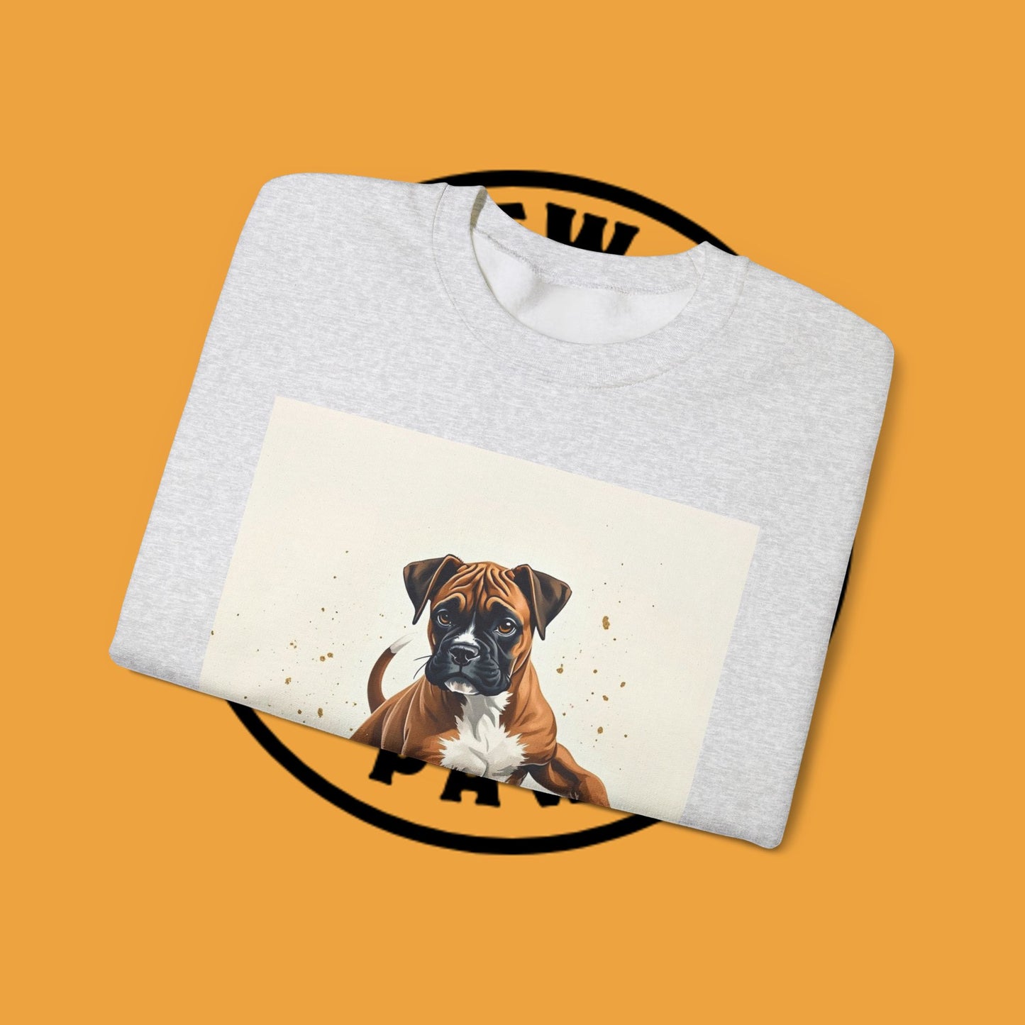 Running Boxer Puppy Crewneck Sweatshirt | Artistic Dog Lover Gift | Dynamic Movement Design