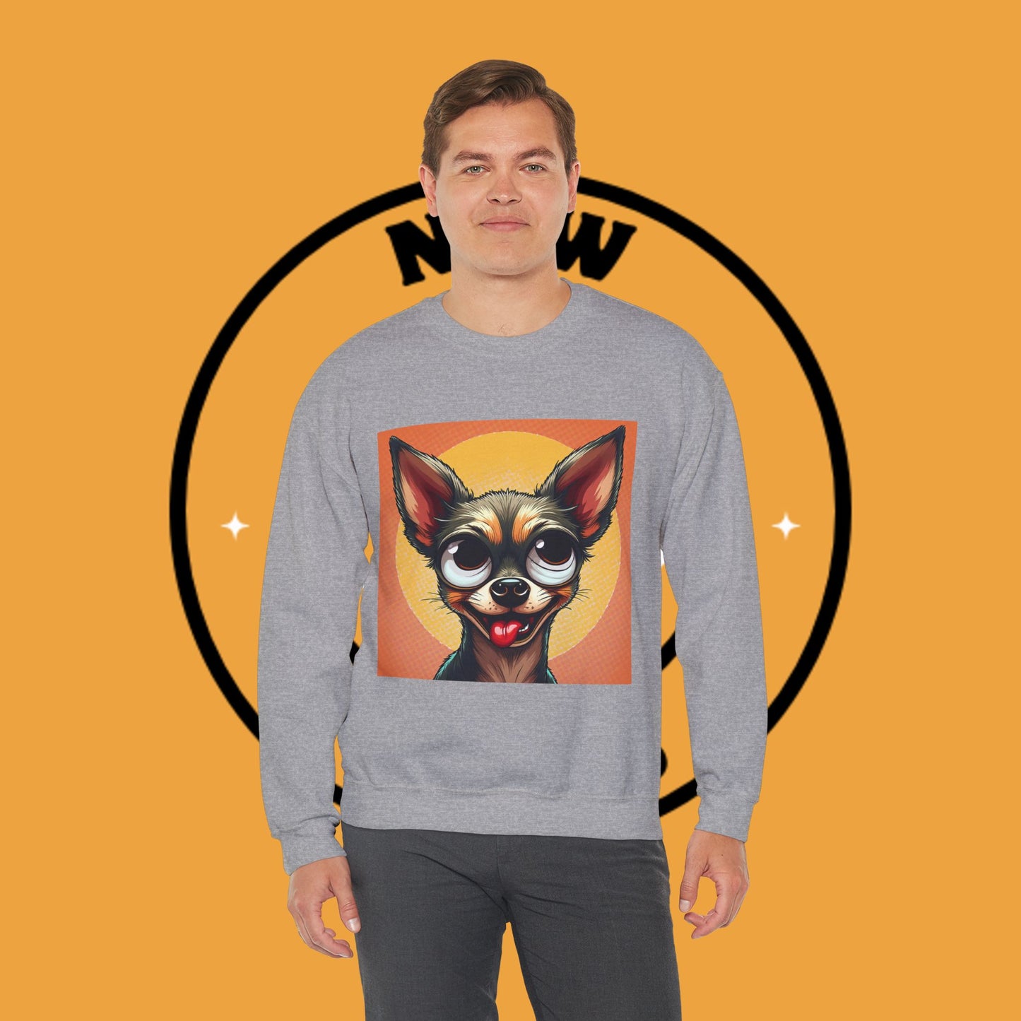 Cute Chihuahua Crewneck Sweatshirt - Funny Dog Lover Gift | Adorable Pet Portrait Pullover