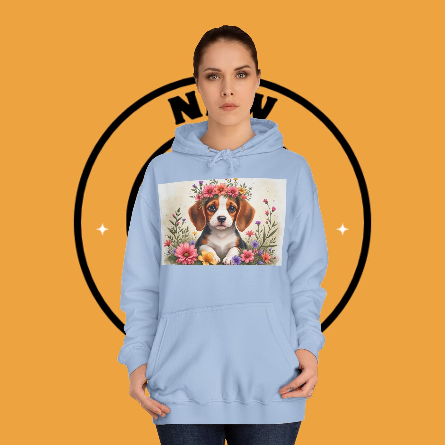 ๐ธ Enchanted Garden Beagle Hoodie - Where Cuteness Blooms! ๐ถ - Unisex Hoodie