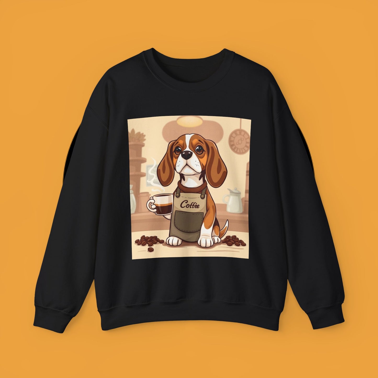 Dog Lover Crewneck Sweatshirt - Beagle Barista ☕ BARISTA BEAGLE SWEATSHIRT - BREW-TIFUL MORNINGS START HERE! ☕