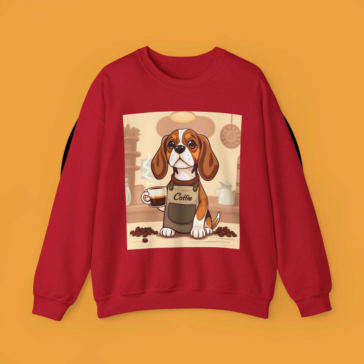 Dog Lover Crewneck Sweatshirt - Beagle Barista ☕ BARISTA BEAGLE SWEATSHIRT - BREW-TIFUL MORNINGS START HERE! ☕
