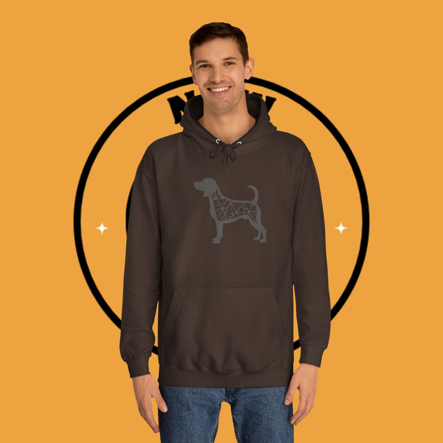 πΊ Geometric Beagle Hoodie - Modern Art Meets Canine Love! π¨ - Unisex Hoodie
