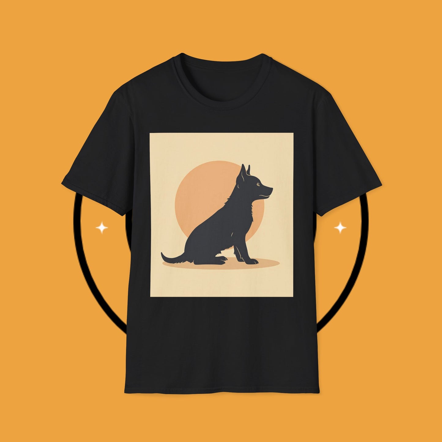 Border Collie Silhouette T-Shirt - Minimalist Sunset Design | Dog Lover Graphic Tee