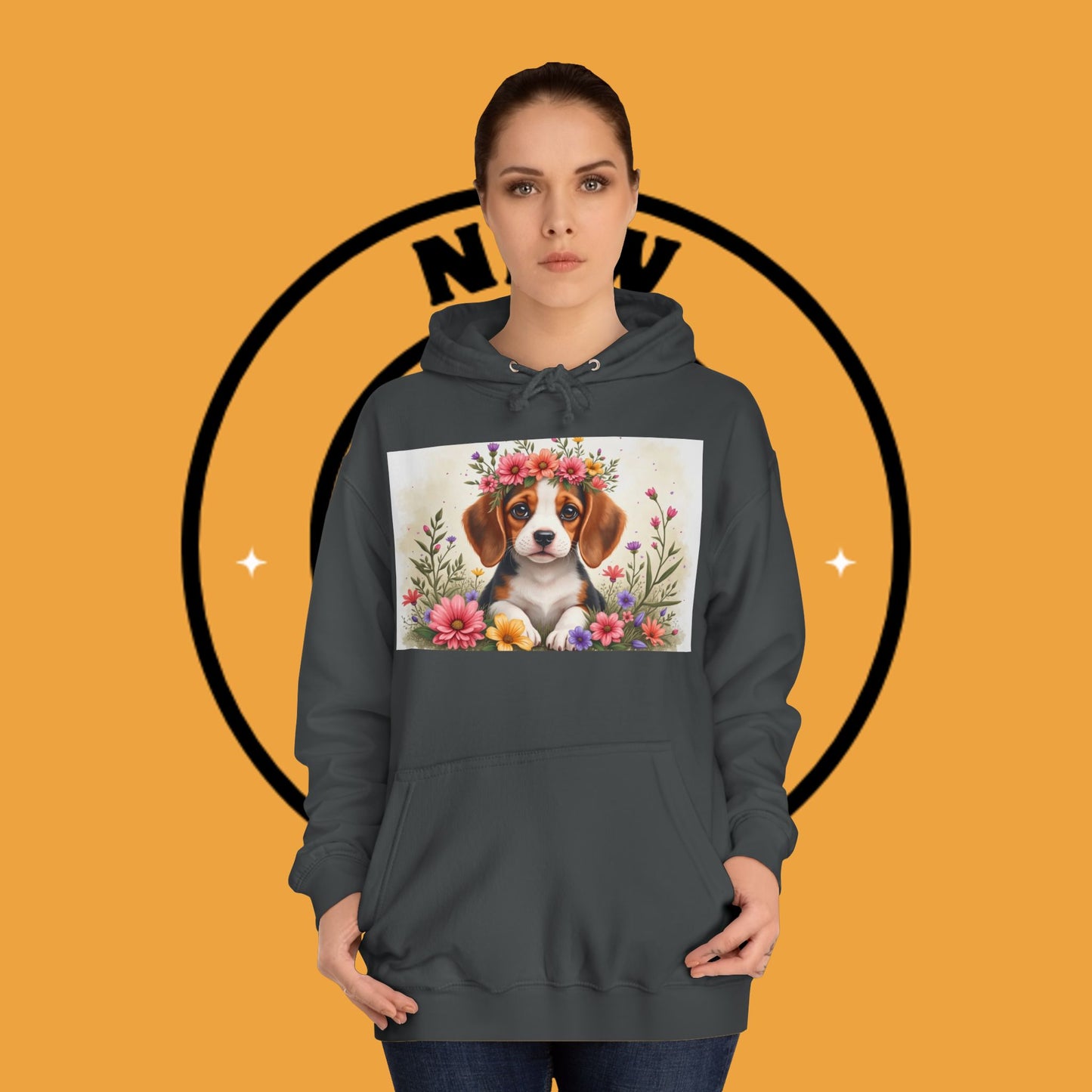 ๐ธ Enchanted Garden Beagle Hoodie - Where Cuteness Blooms! ๐ถ - Unisex Hoodie
