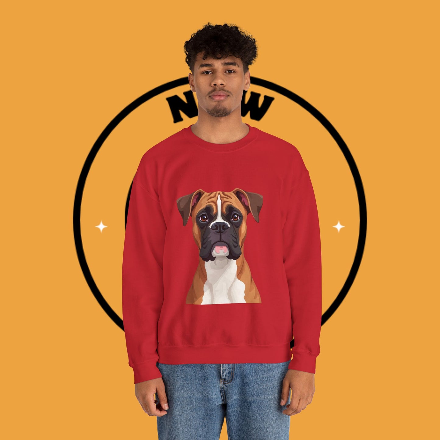 Classic Boxer Dog Portrait Crewneck Sweatshirt | Elegant Dog Lover Gift | Minimalist Boxer Art