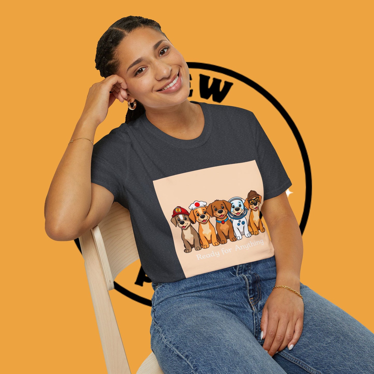 Puppy Professionals ๐พ | Ready for Anything T-Shirt for Career - Curious Canine Lovers - Unisex T-Shirt Design