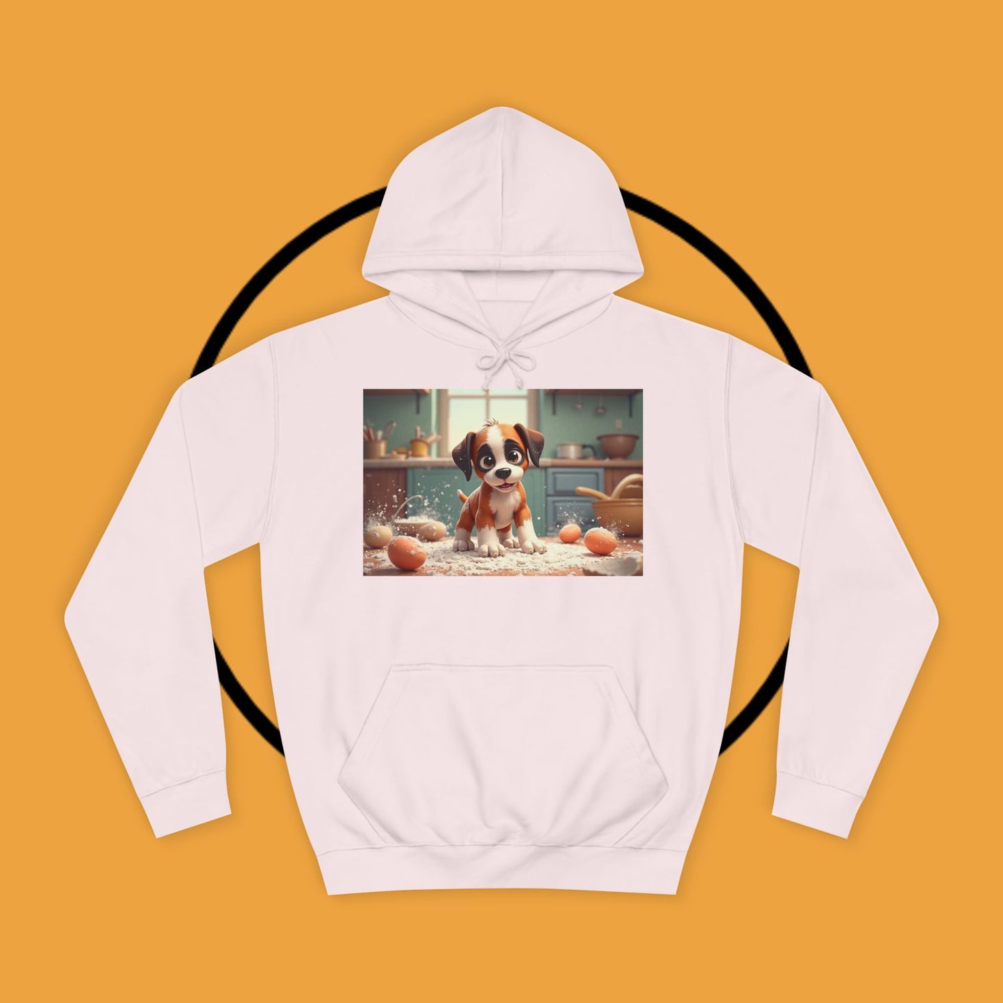Adorable Mischievous Boxer Puppy Hoodie - Cute Kitchen Chaos Design | Dog Lover Gift