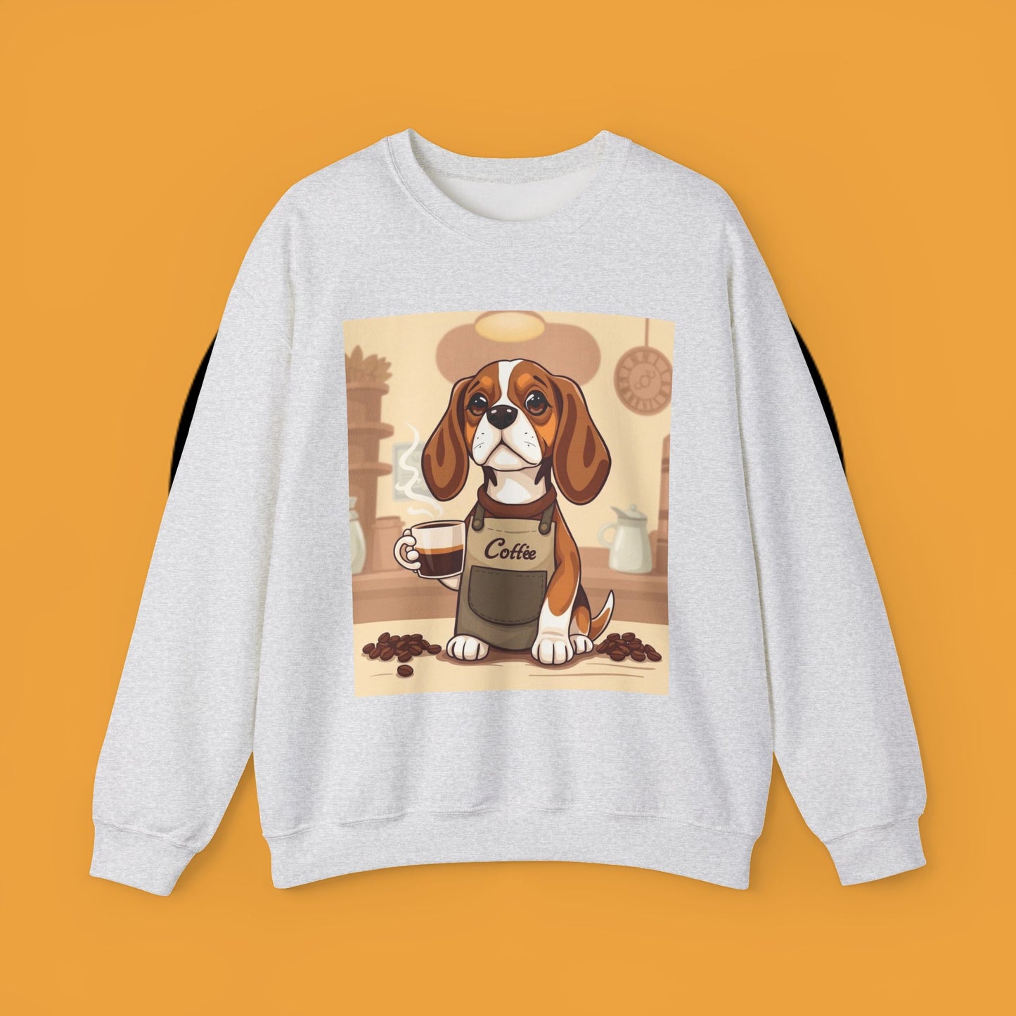 Dog Lover Crewneck Sweatshirt - Beagle Barista ☕ BARISTA BEAGLE SWEATSHIRT - BREW-TIFUL MORNINGS START HERE! ☕