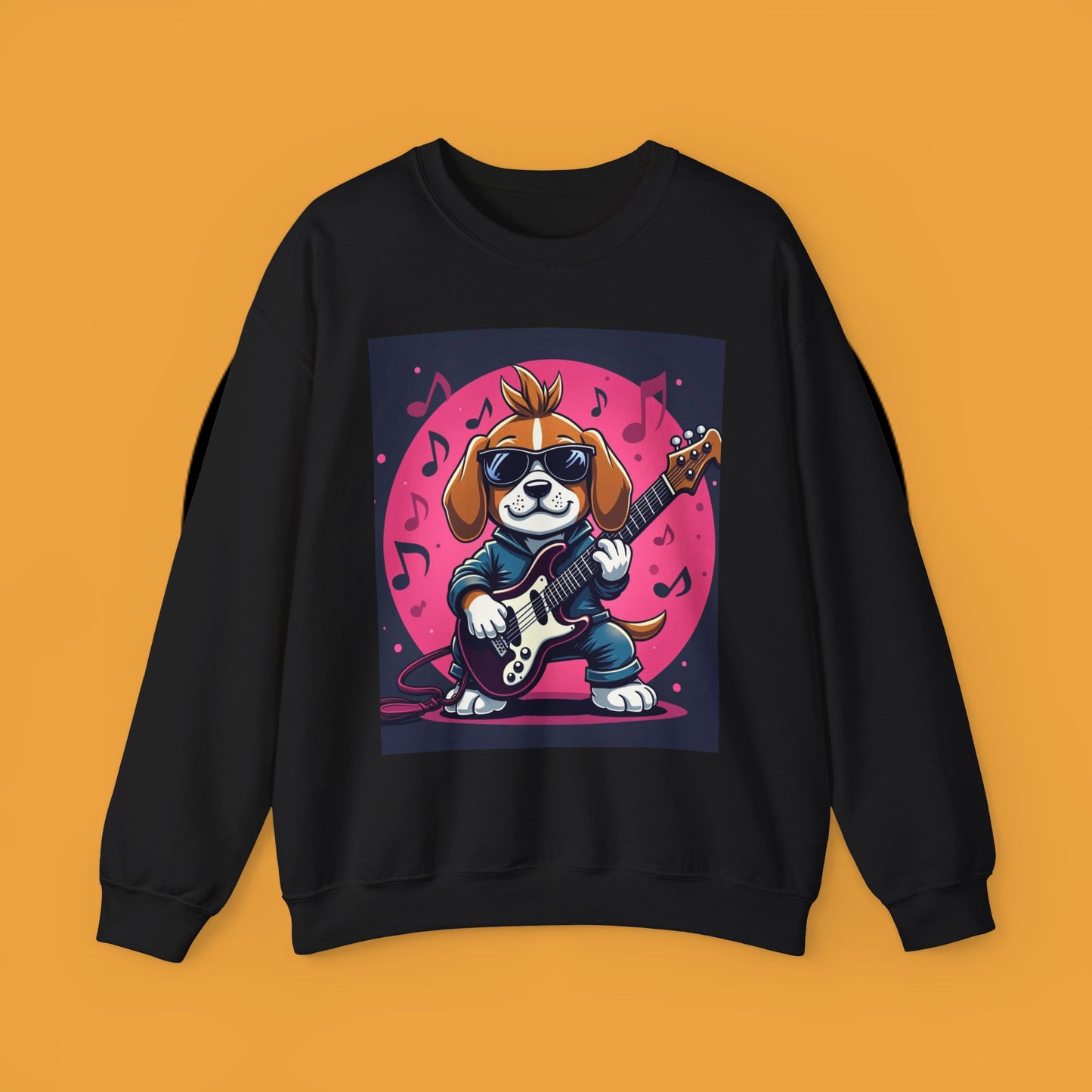 Dog Lover Crewneck Sweatshirt - Beagle Rockstar ๐ธ ROCK STAR BEAGLE SWEATSHIRT - UNLEASH YOUR INNER ROCKSTAR! ๐ธ