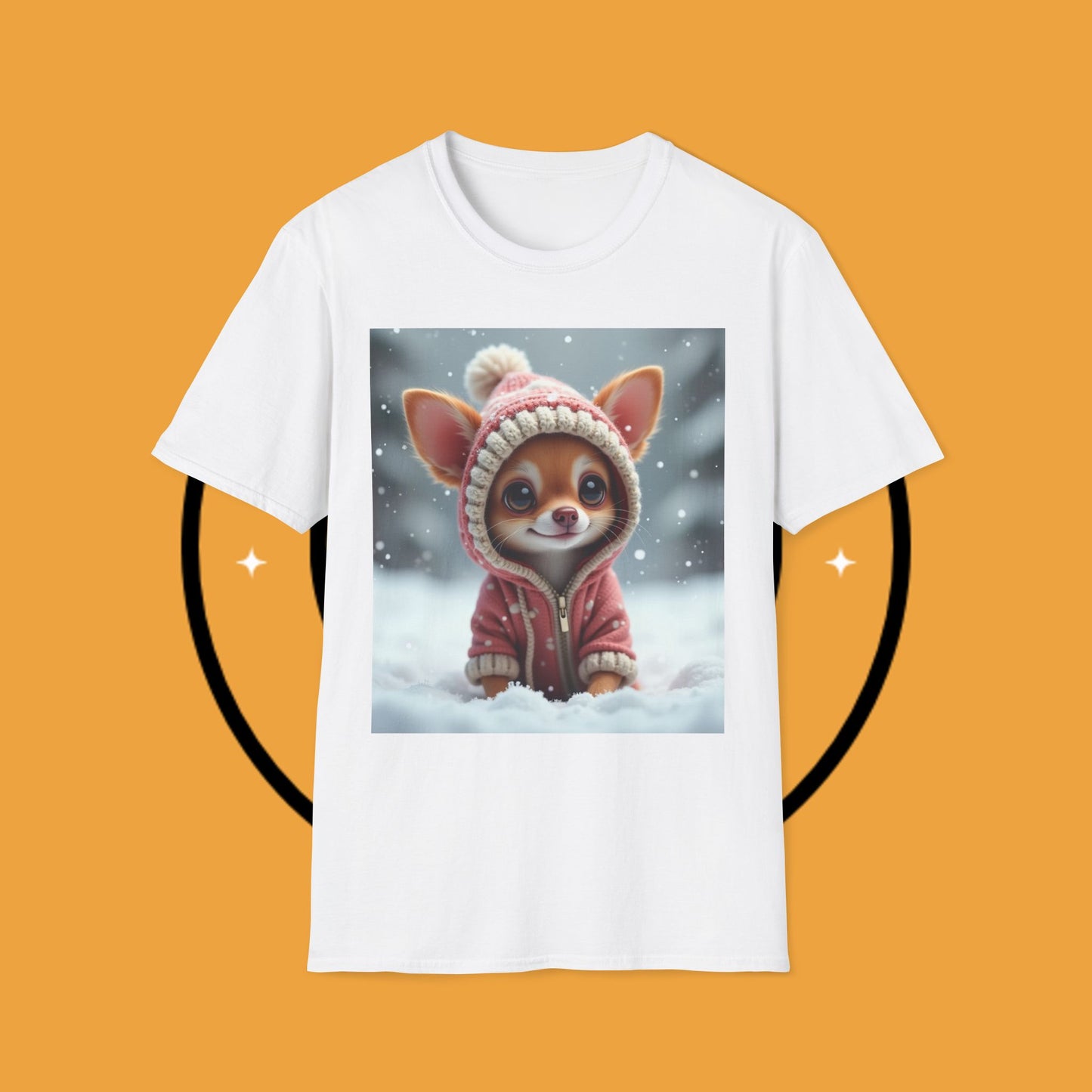 Winter Chihuahua Snow T-Shirt - Cozy Holiday Dog Art - Christmas Pet Hoodie Tee - Cute Winter Animal Shirt