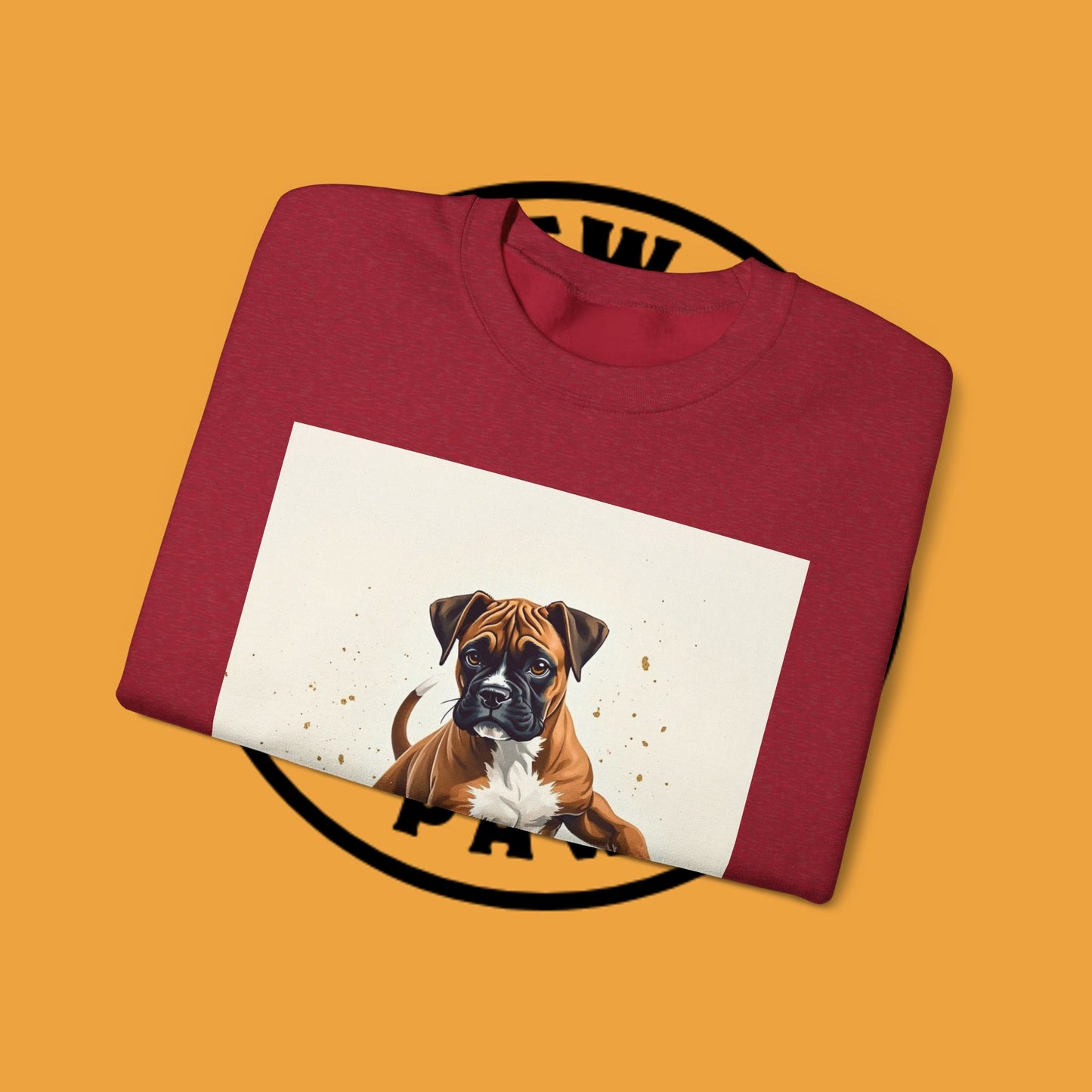 Running Boxer Puppy Crewneck Sweatshirt | Artistic Dog Lover Gift | Dynamic Movement Design