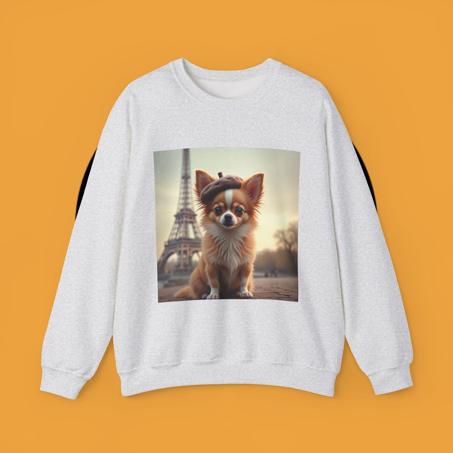 Parisian Chihuahua Beret Sweatshirt | French Dog Eiffel Tower Design | Travel Lover Gift