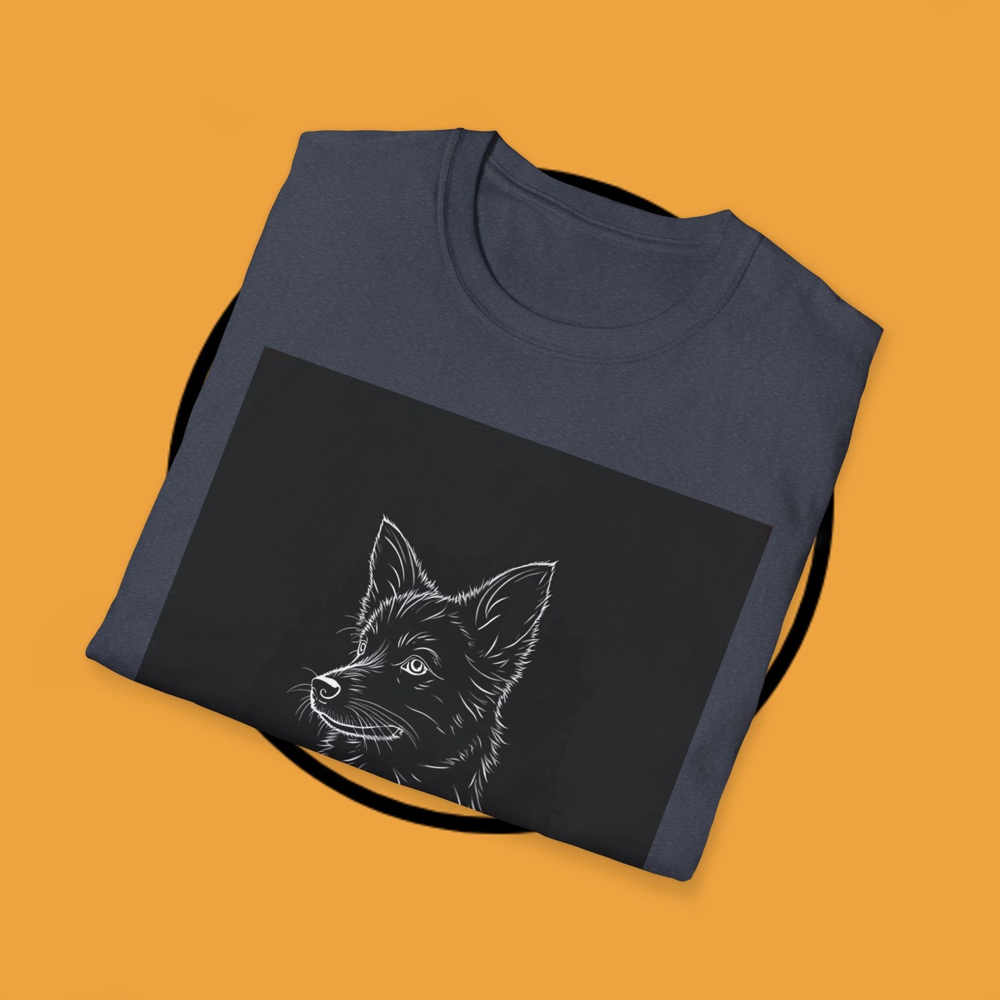Premium Border Collie Portrait T-Shirt - Minimalist Black & White Design | Dog Lover Graphic Tee