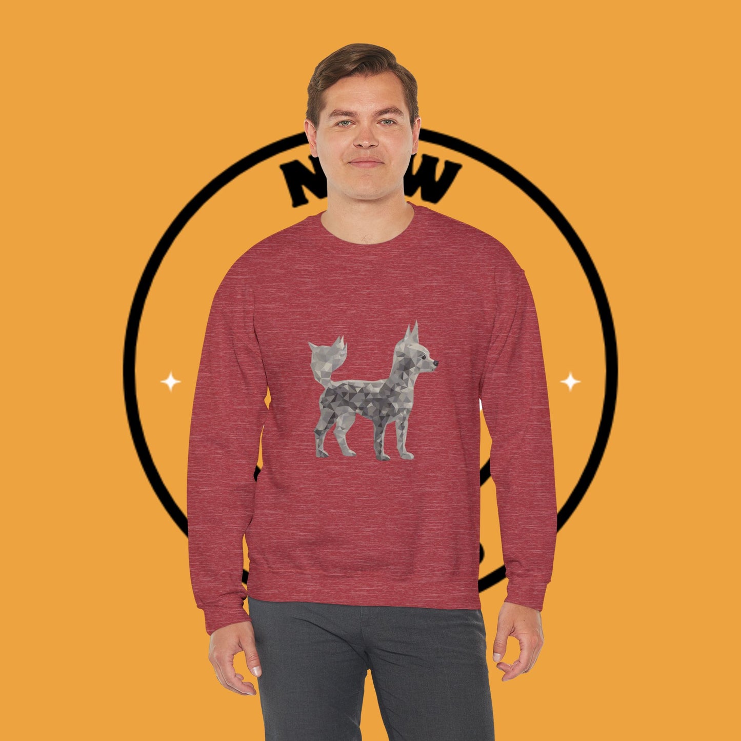 Geometric Chihuahua Sweatshirt | Low Poly Dog Art Crewneck | Modern Pet Lover Gift