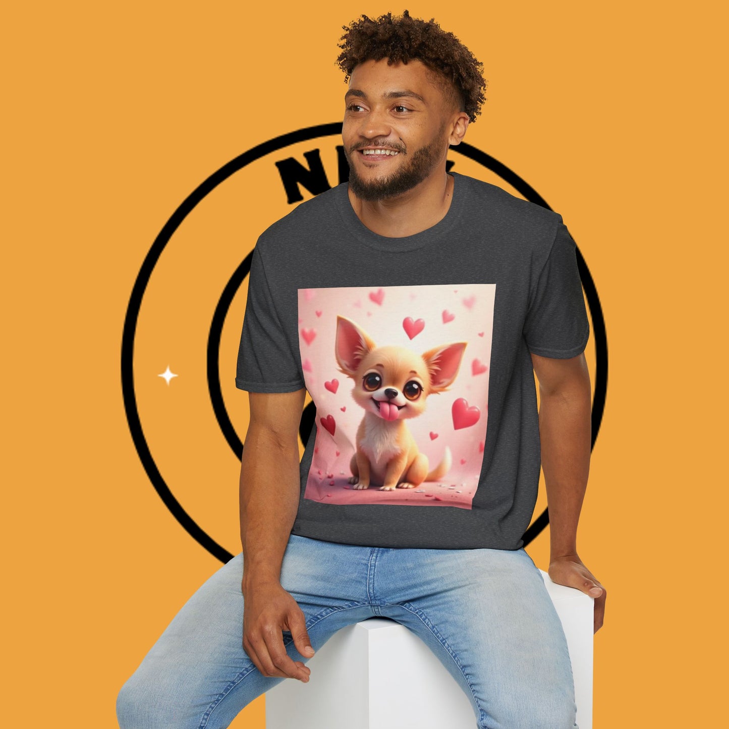 Cute Chihuahua Puppy Love Heart T-Shirt - Funny Dog Lover Gift Tee | Kawaii Pet Apparel