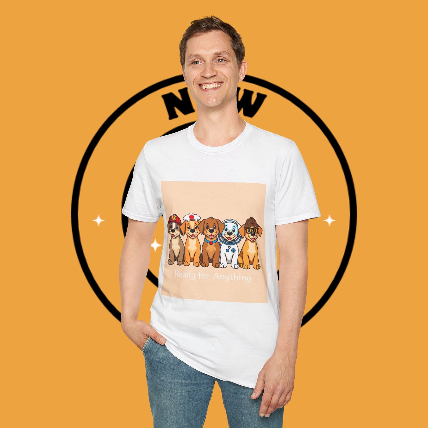Puppy Professionals ๐พ | Ready for Anything T-Shirt for Career - Curious Canine Lovers - Unisex T-Shirt Design
