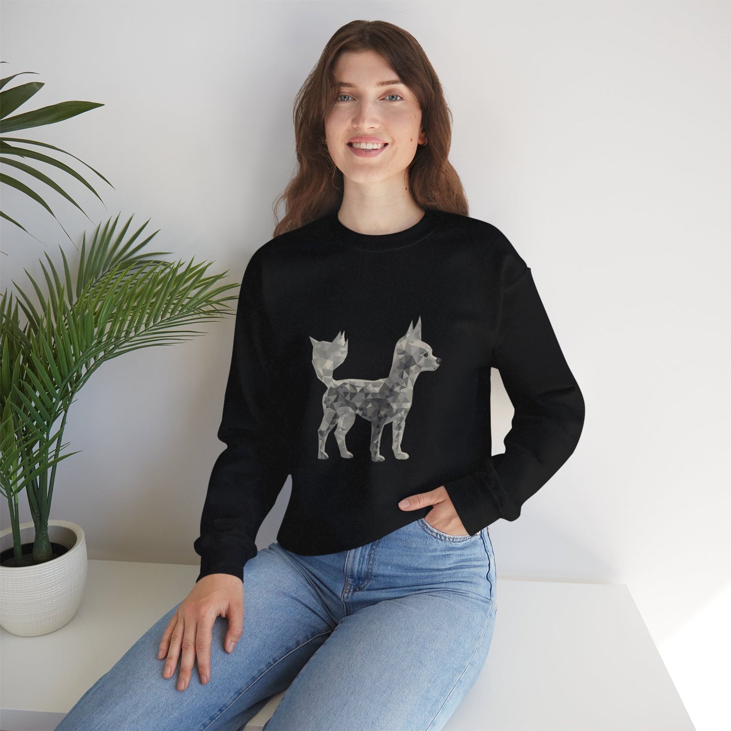 Geometric Chihuahua Sweatshirt | Low Poly Dog Art Crewneck | Modern Pet Lover Gift