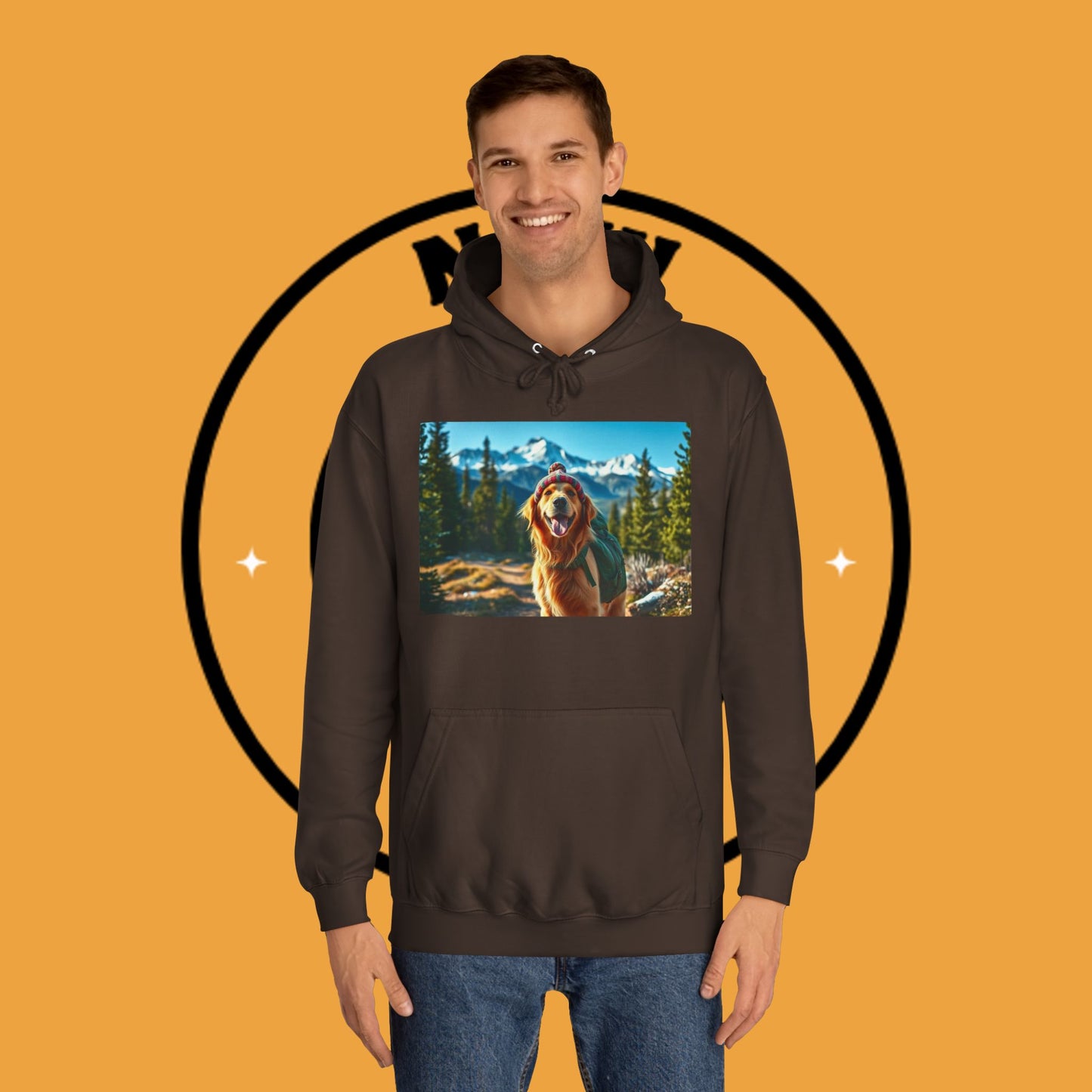 Adventure Awaits – Golden Retriever Mountain Hike Hoodie - Unisex Hoodies