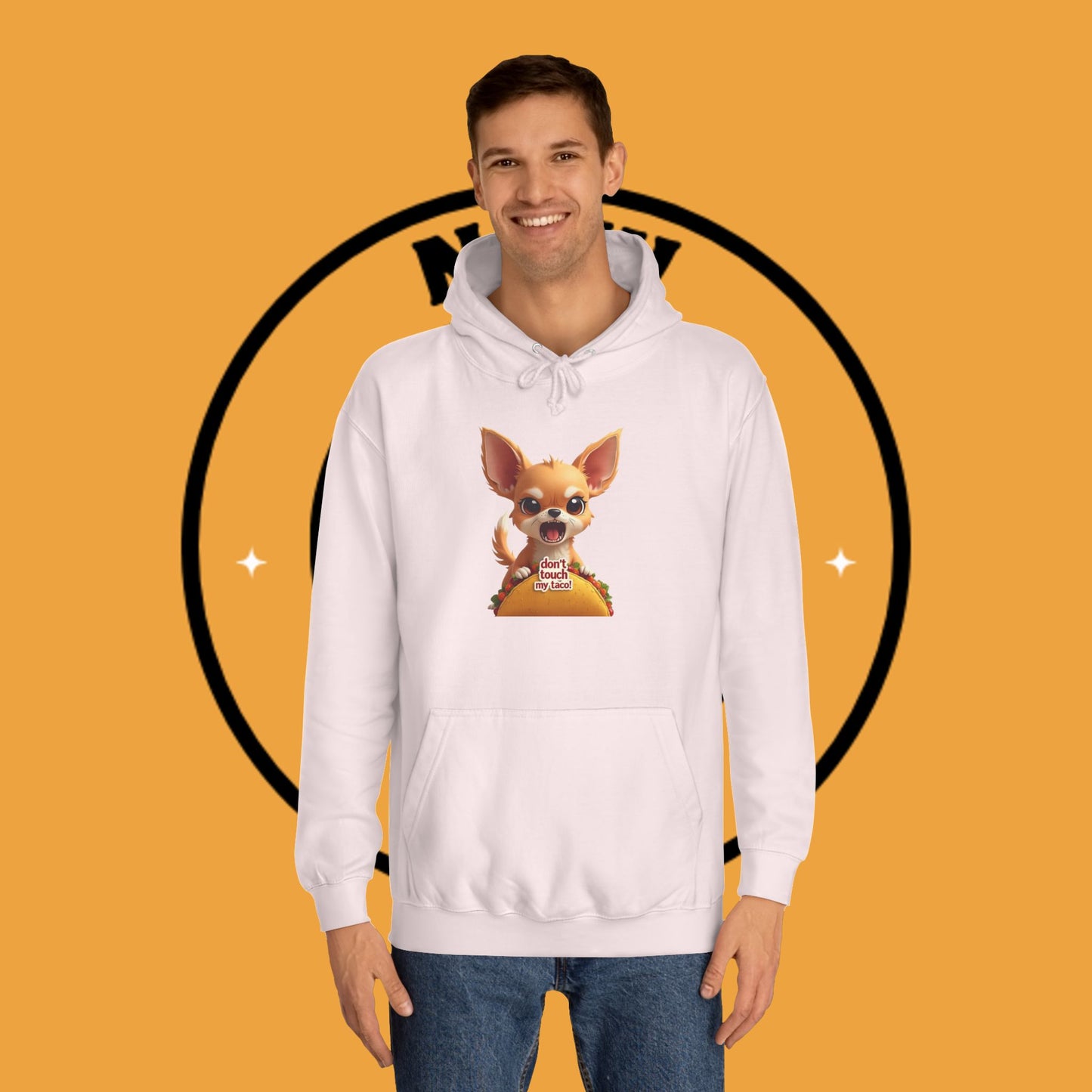 "Don't Touch My Taco Chihuahua Hoodie | Angry Dog Food Protection | Funny Mexican Pet Meme | Fierce Chihuahua Gift"