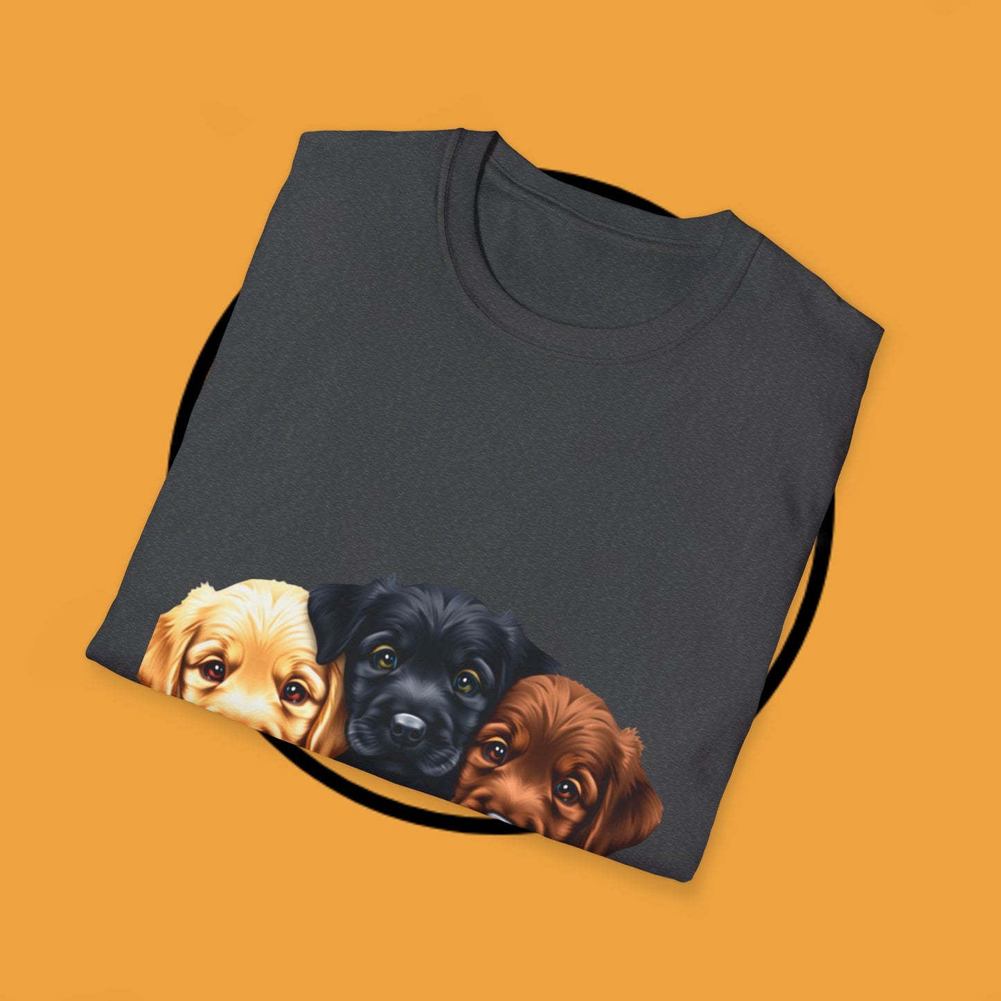 3 Adorable Retrievers Puppys - Dog - Unisex T-Shirt Design "Retriever Squad ๐พ | Trio of Cuteness T-Shirt for Dog Devotees"