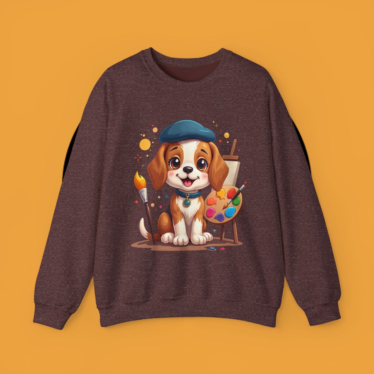 Dog Lover Crewneck Sweatshirt - Beagle Artista π¨ ARTIST BEAGLE SWEATSHIRT - UNLEASH YOUR CREATIVITY! π¨
