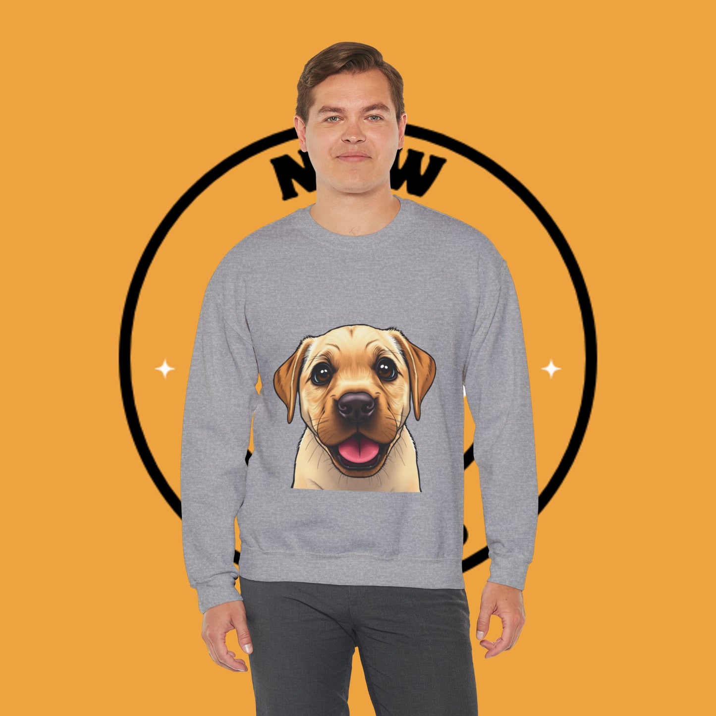 Labrador Puppy Crewneck Sweatshirt - Cartoon Dog Digital Art