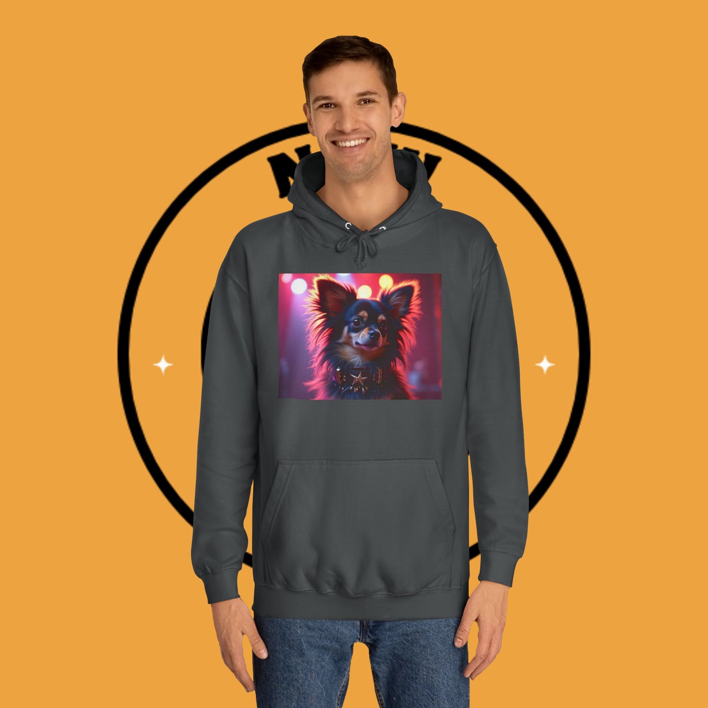 Glamorous Long-Haired Chihuahua Hoodie - Luxury Dog Portrait Pullover