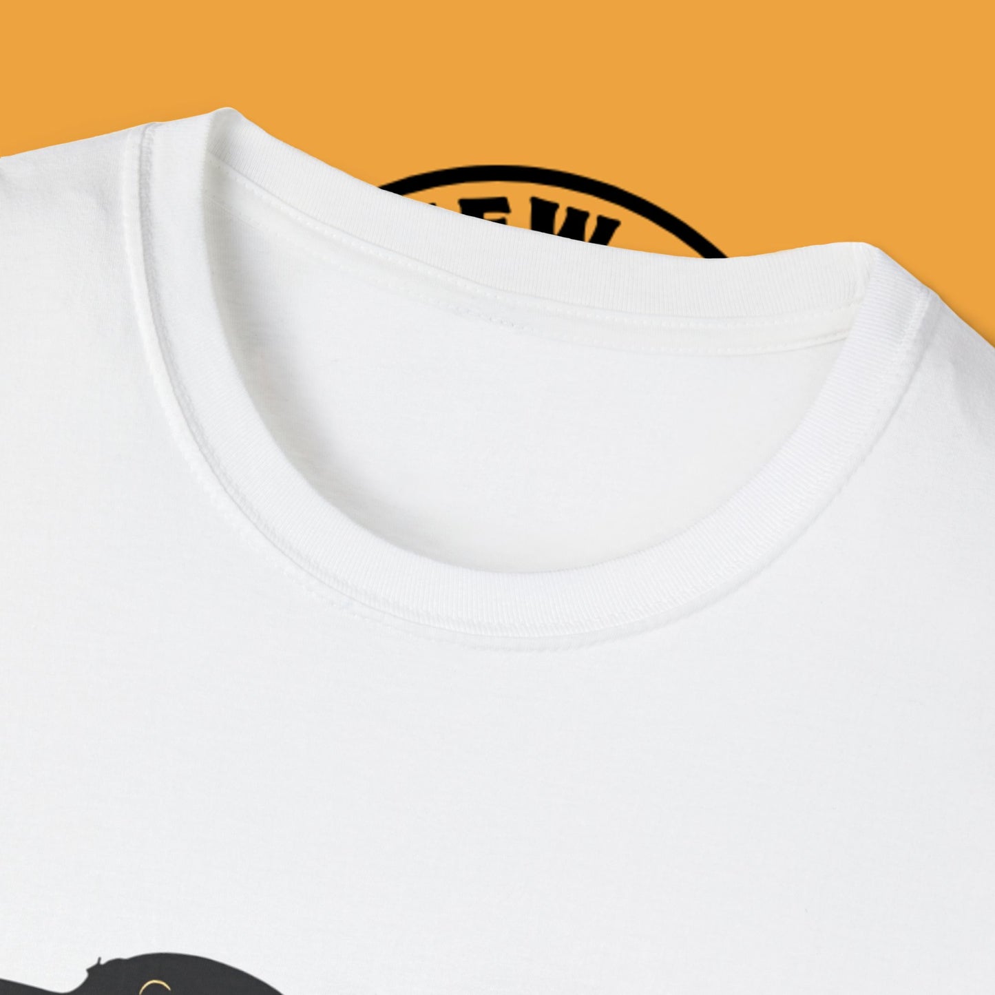Minimalist Black Beagle Puppy T-Shirt - Simple Dog Silhouette Design | Modern Pet Lover Tee with Gold Accents