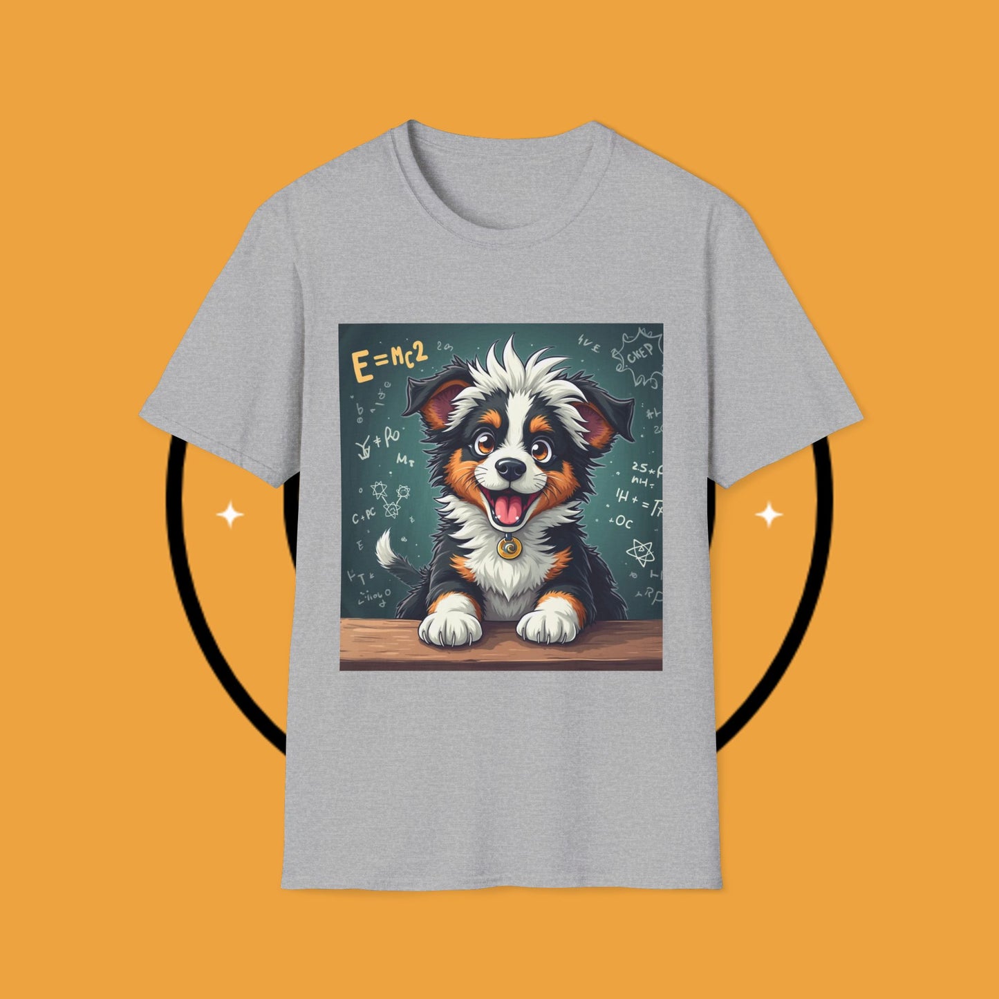 "Einstein Border Collie - Genius Puppy Professor" - Educational Dog T-Shirt - Smart Border Collie Science T-Shirt - Genius Puppy Professor Math Physics Tee | Educational Dog Gift