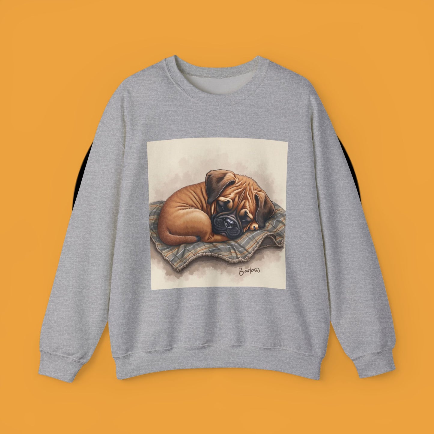 Sleeping Boxer Puppy Crewneck Sweatshirt - Cozy Dog Art Design - Comfort Wear for Pet Lovers
