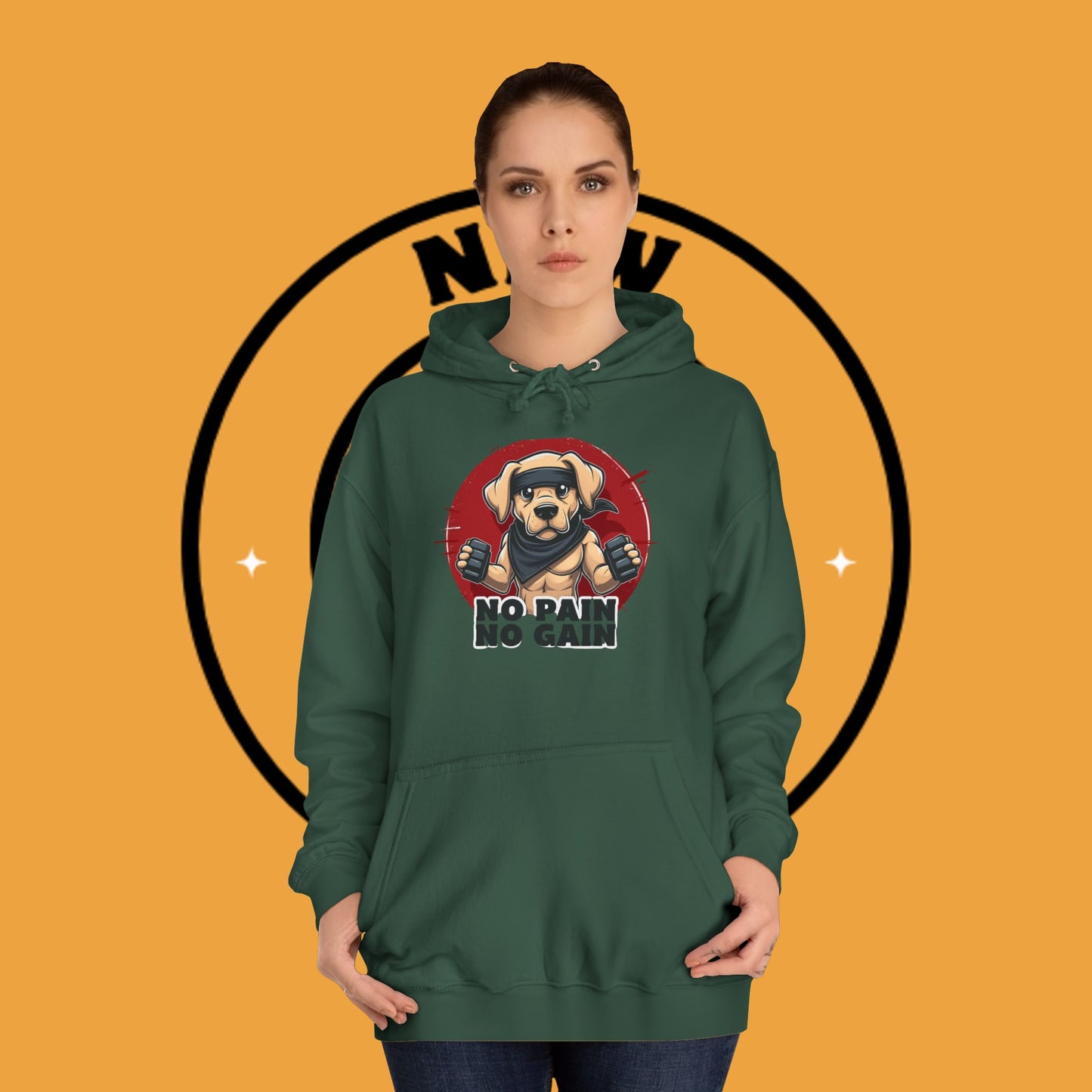 No Pain, No Gain – Motivational Workout Dog Hoodie - Unisex Hoodies