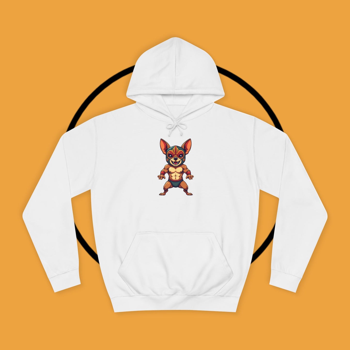 "Luchador Chihuahua Wrestling Hoodie | Mexican Lucha Libre Dog Mask | Wrestler Pet Art | Funny Fighting Dog Gift"