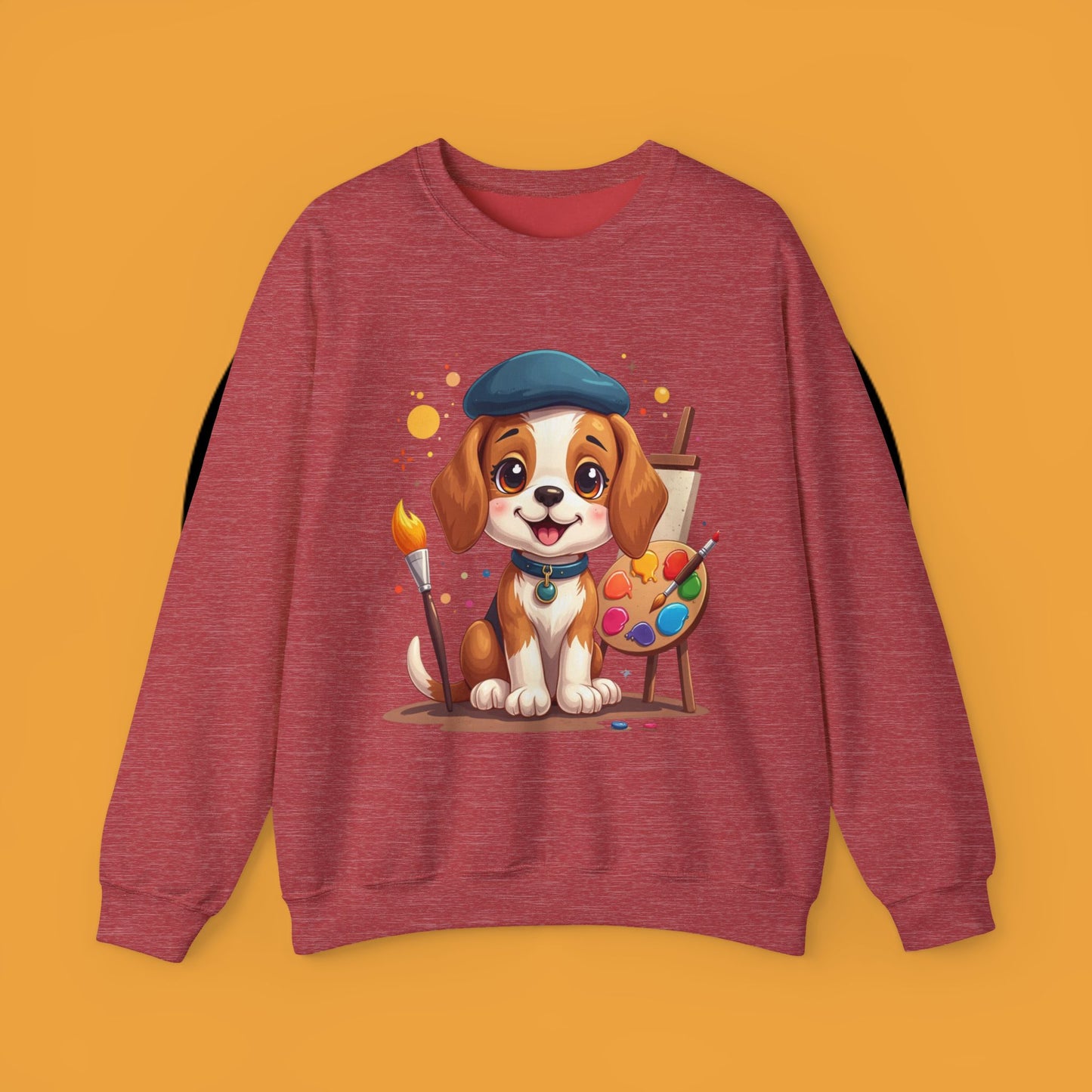 Dog Lover Crewneck Sweatshirt - Beagle Artista π¨ ARTIST BEAGLE SWEATSHIRT - UNLEASH YOUR CREATIVITY! π¨