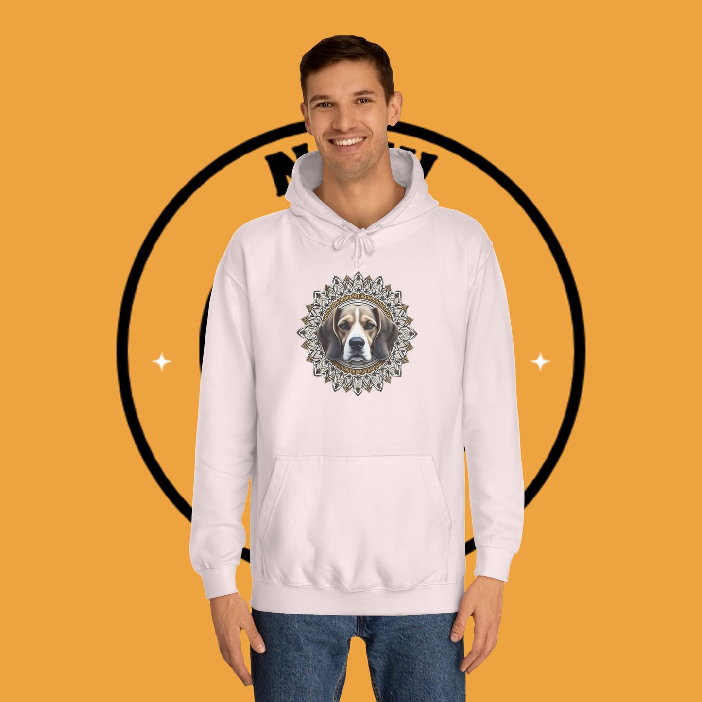 🕉️ Sacred Beagle Mandala Hoodie - Where Spirituality Meets Canine Love! ✨Royal Beagle Mandala Hoodie 🐾✨- Unisex Hoodie