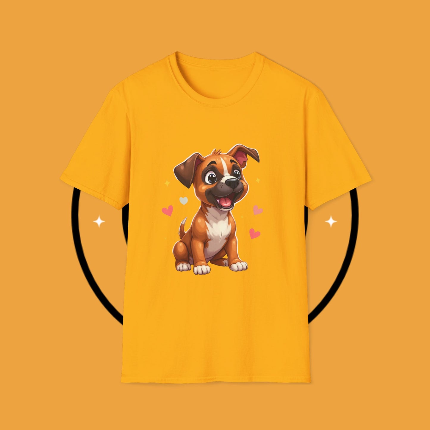 Cute Boxer Puppy Love T-Shirt - Happy Dog Heart Design Tee for Dog Lovers