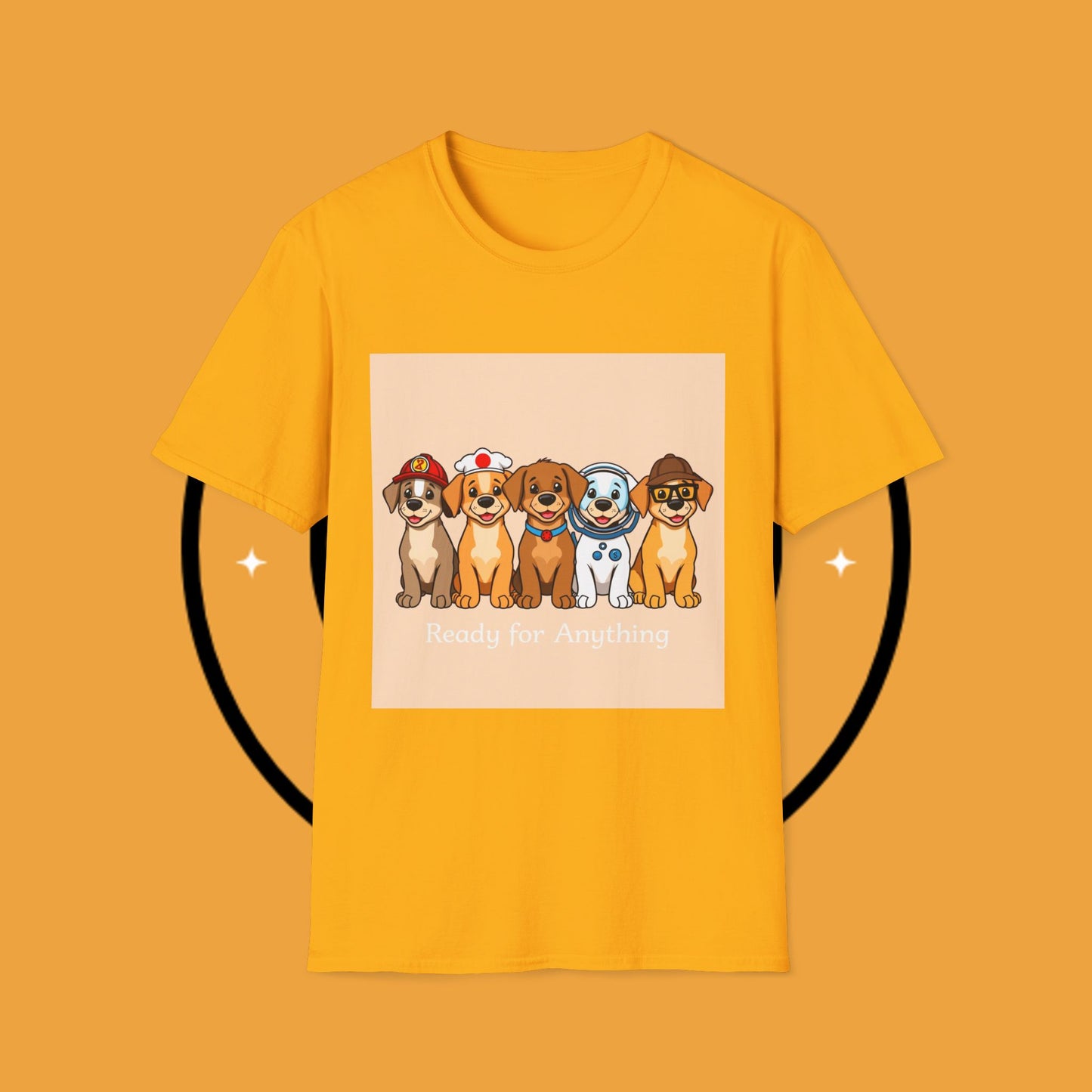Puppy Professionals ๐พ | Ready for Anything T-Shirt for Career - Curious Canine Lovers - Unisex T-Shirt Design