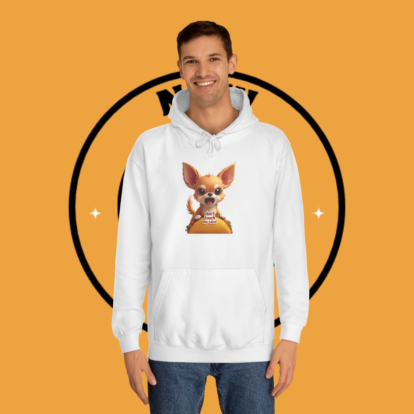 "Don't Touch My Taco Chihuahua Hoodie | Angry Dog Food Protection | Funny Mexican Pet Meme | Fierce Chihuahua Gift"