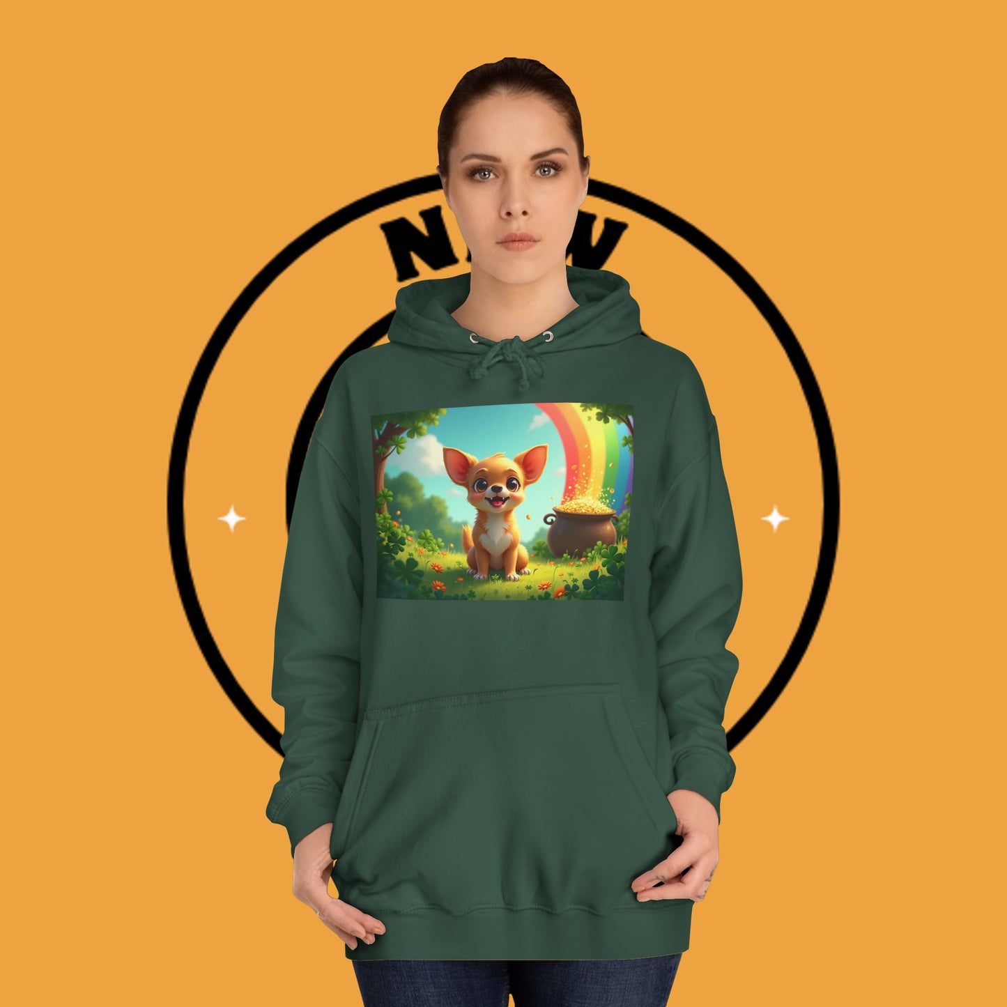 Lucky Rainbow Chihuahua Hoodie - St. Patrick's Day Magical Puppy Sweatshirt
