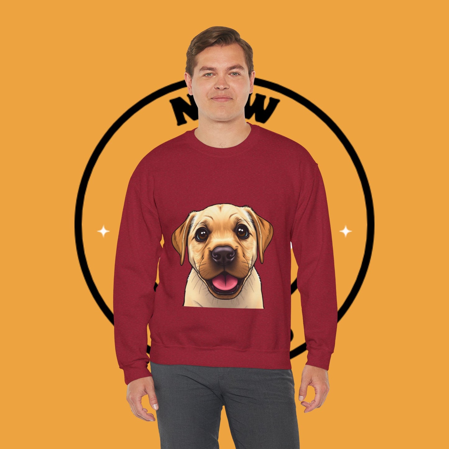 Labrador Puppy Crewneck Sweatshirt - Cartoon Dog Digital Art