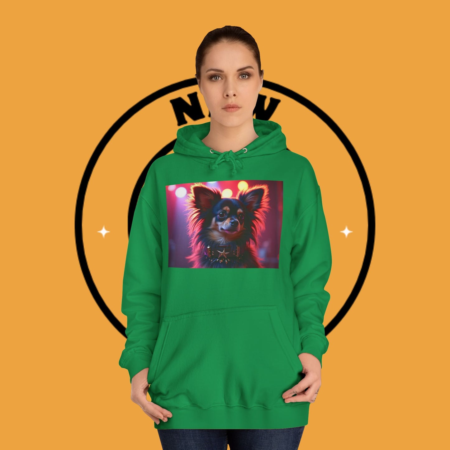 Glamorous Long-Haired Chihuahua Hoodie - Luxury Dog Portrait Pullover